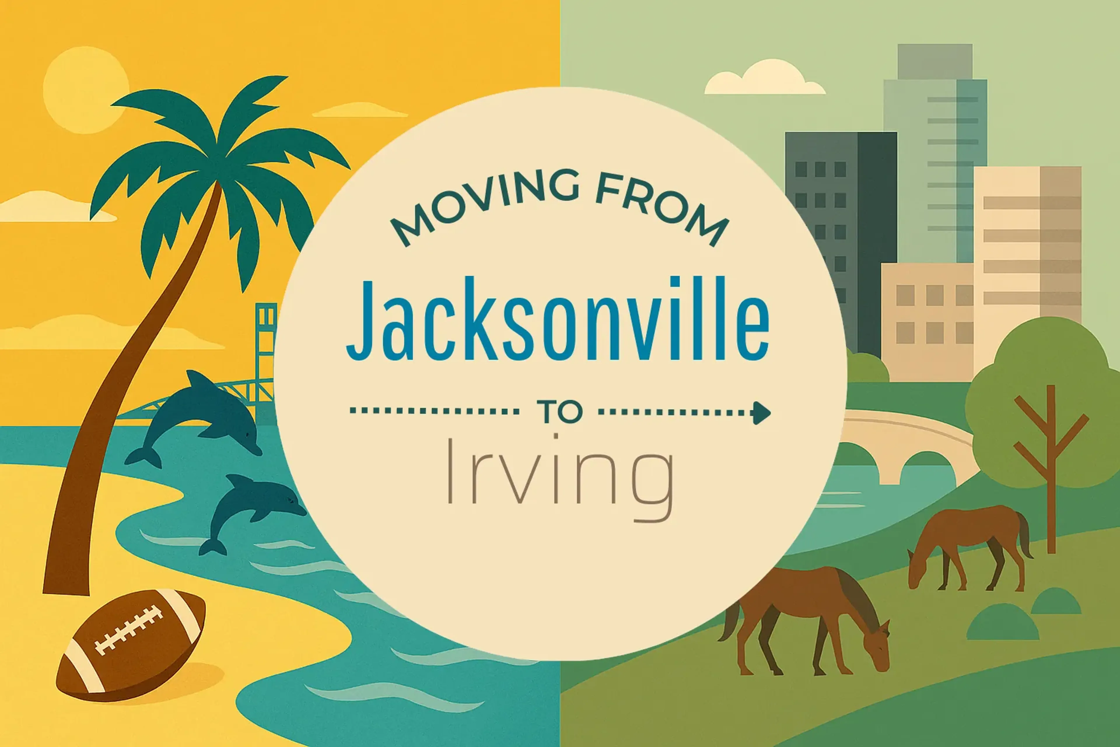 Side-by-side comparison of Jacksonville to Irving moving companies