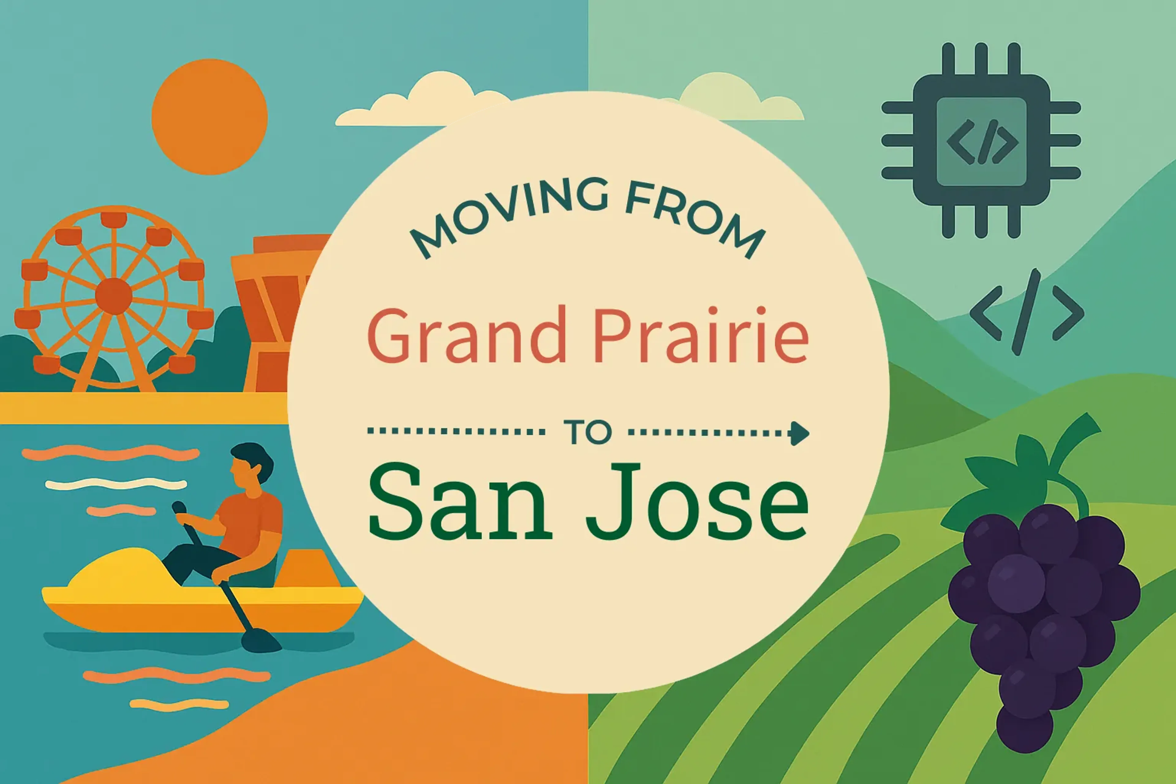 Side-by-side comparison of Grand Prairie to San Jose moving companies