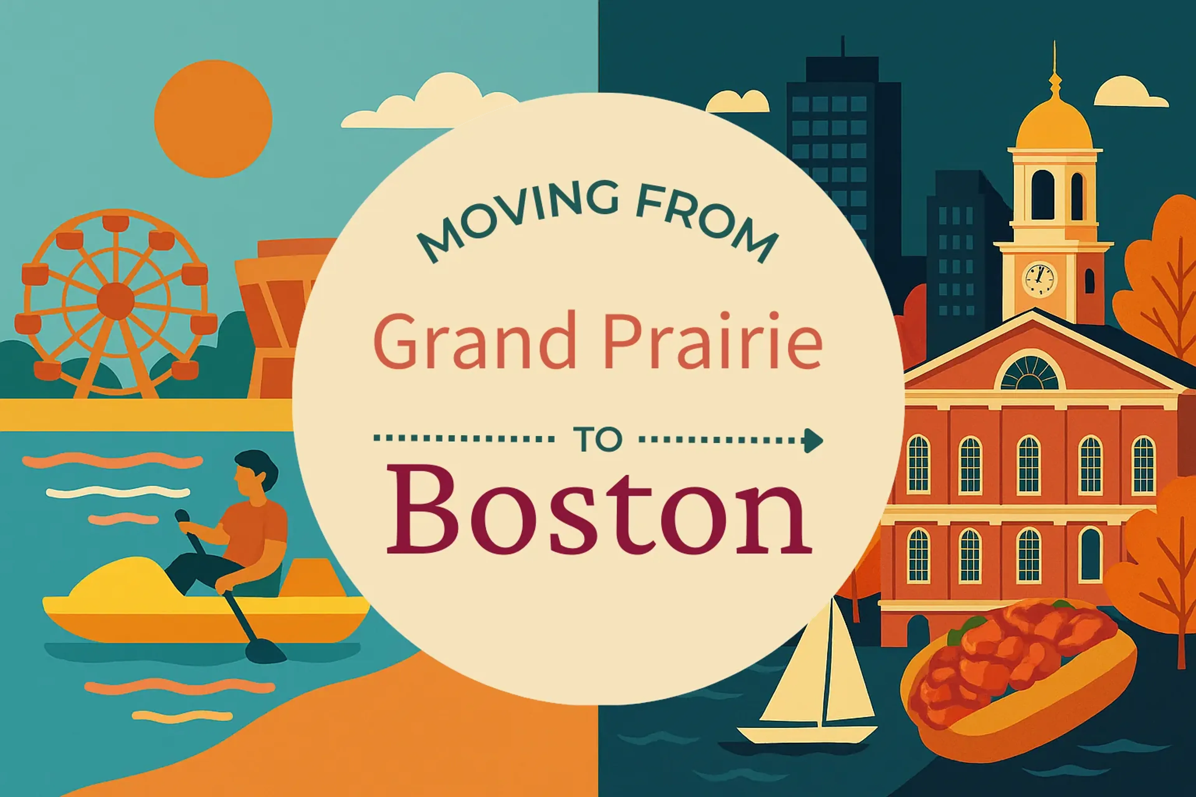 Side-by-side comparison of Grand Prairie to Boston moving companies