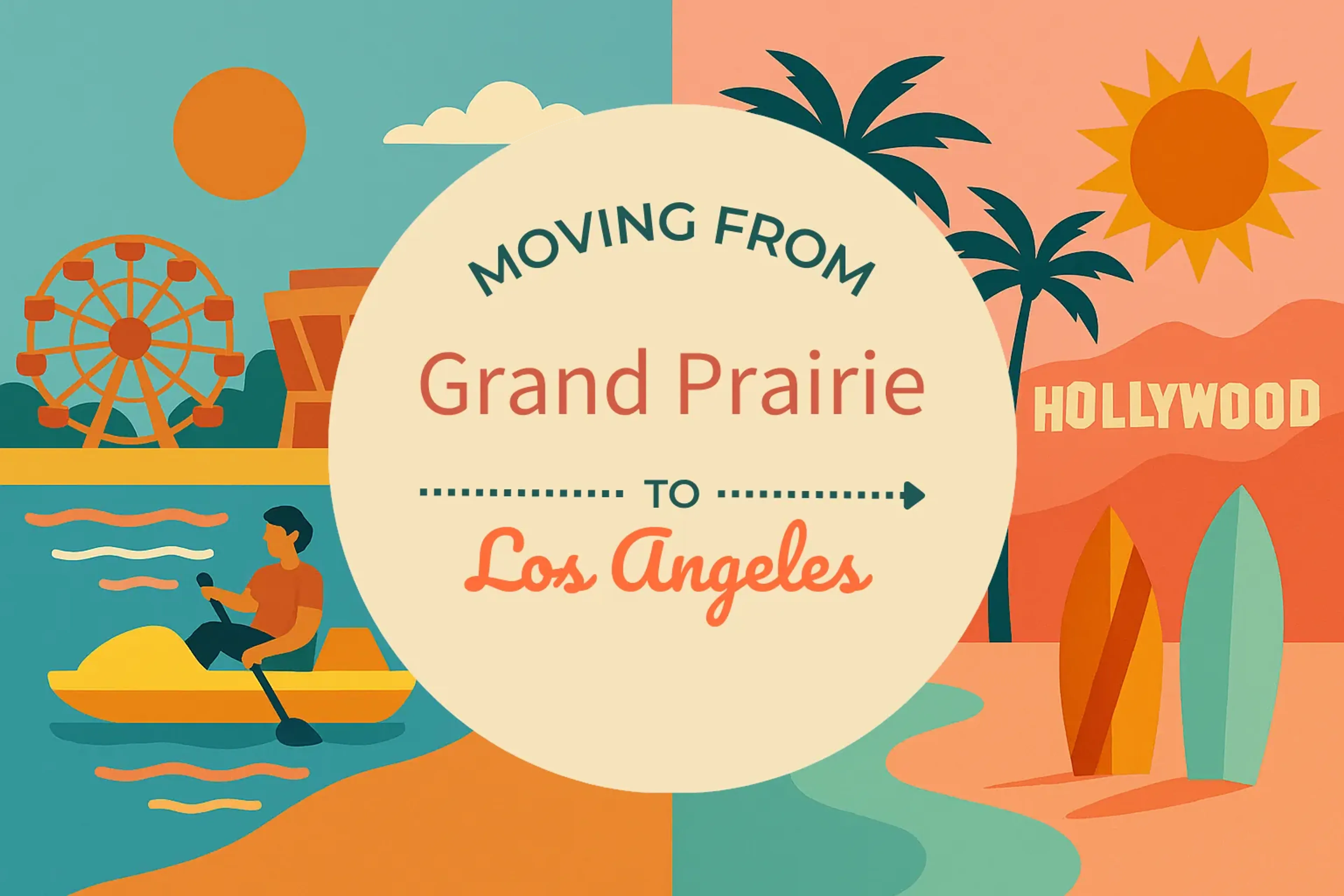 Side-by-side comparison of Grand Prairie to Los Angeles moving companies