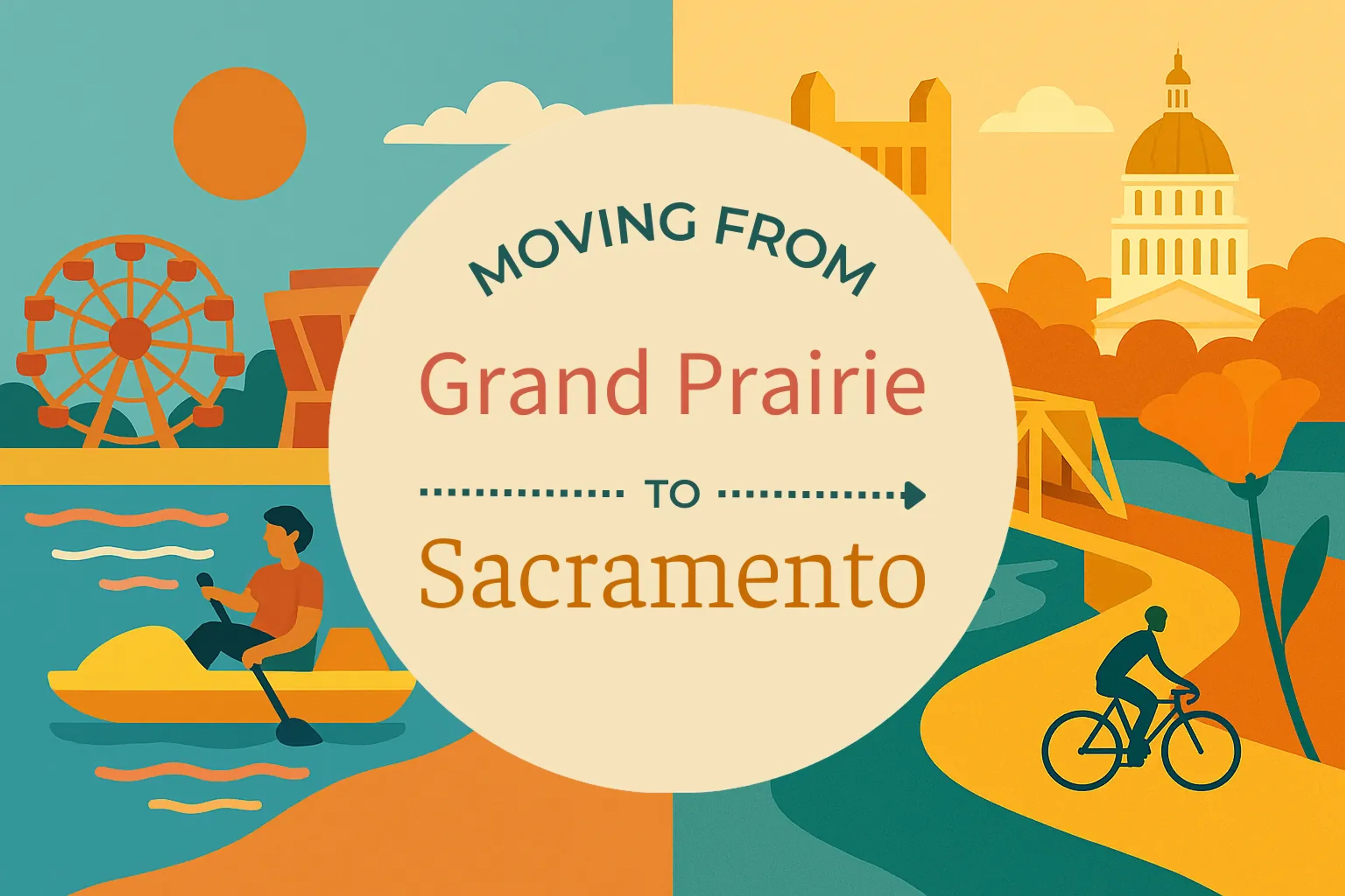 Side-by-side comparison of Grand Prairie to Sacramento moving companies