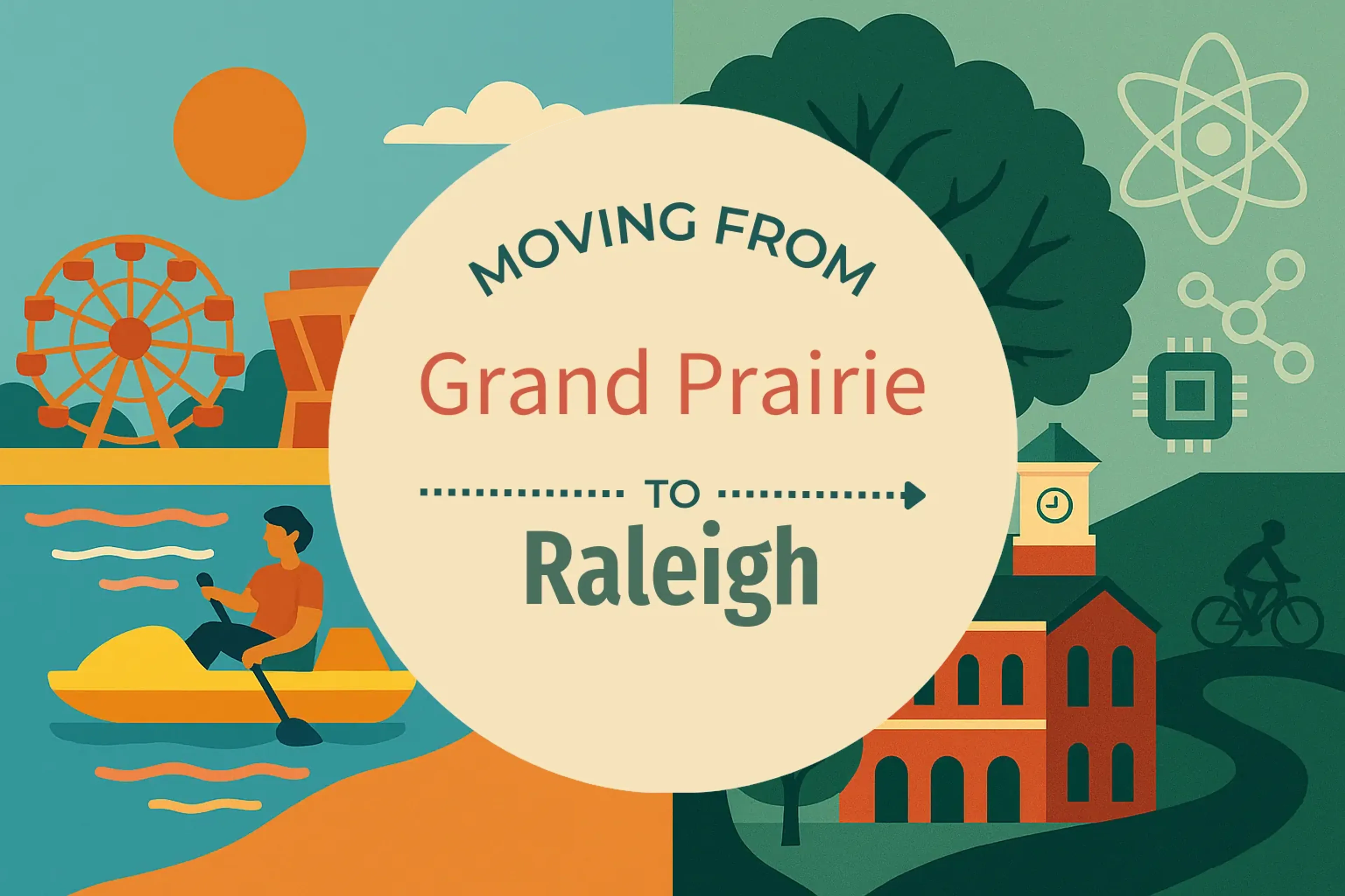 Side-by-side comparison of Grand Prairie to Raleigh moving companies