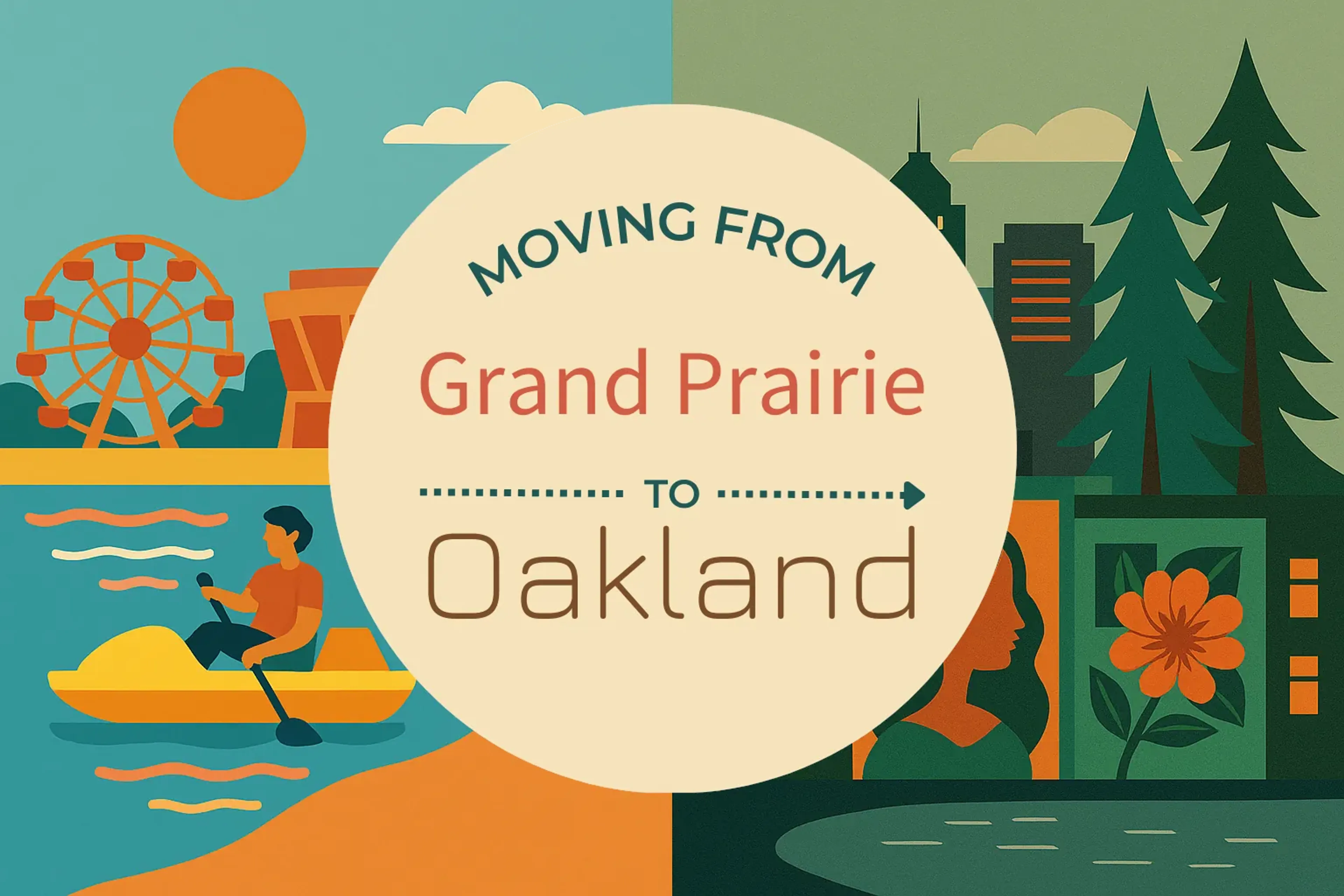 Side-by-side comparison of Grand Prairie to Oakland moving companies