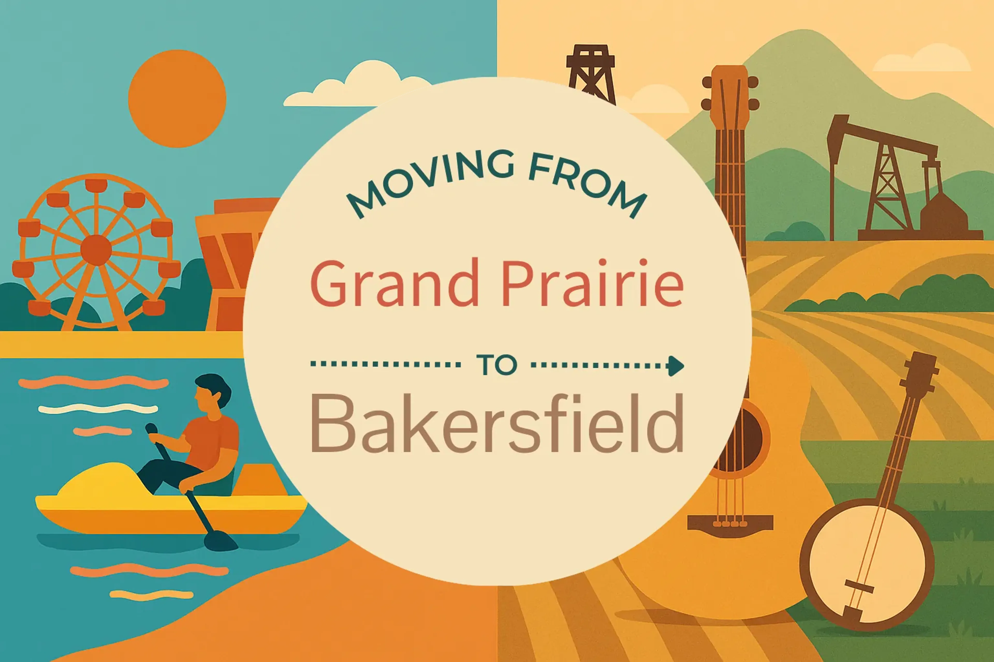 Side-by-side comparison of Grand Prairie to Bakersfield moving companies