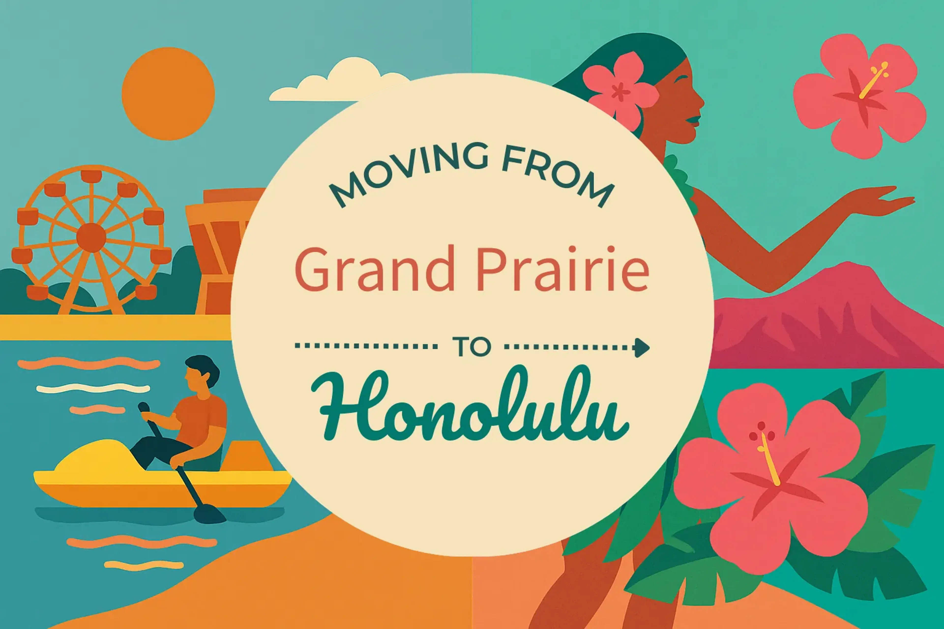 Side-by-side comparison of Grand Prairie to Honolulu moving companies