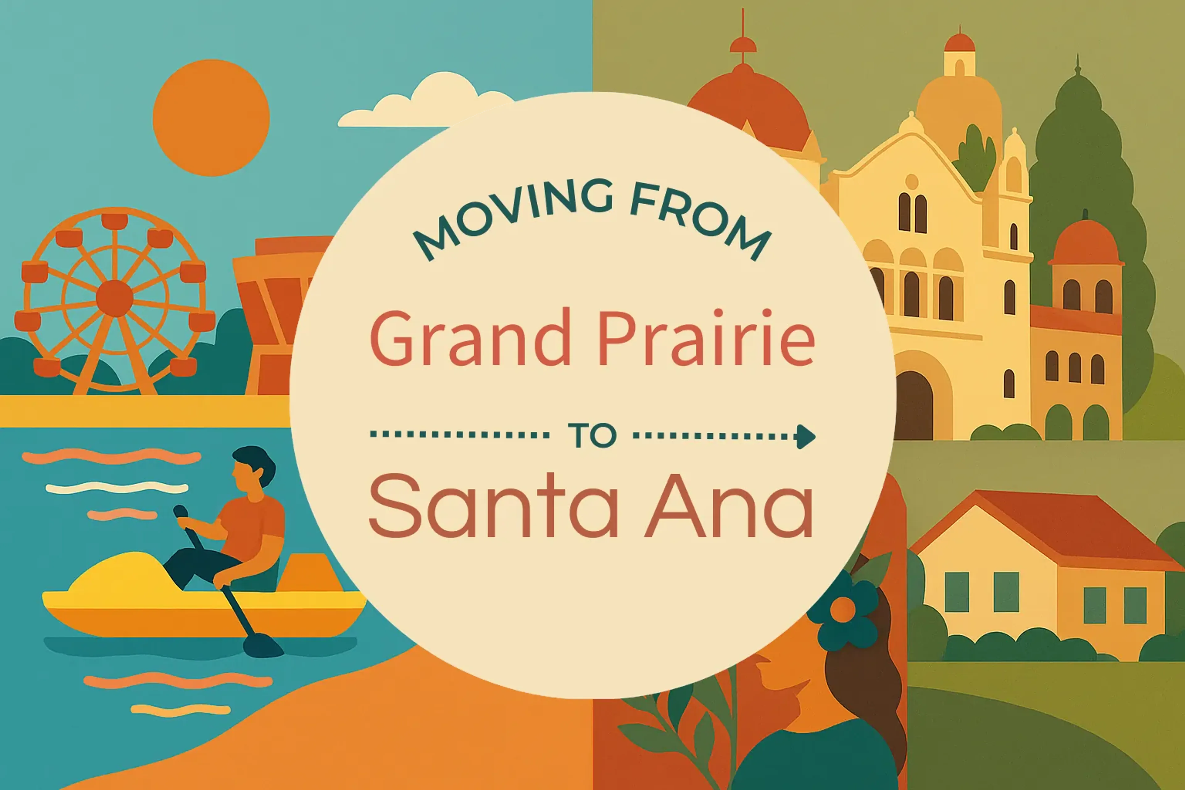 Side-by-side comparison of Grand Prairie to Santa Ana moving companies