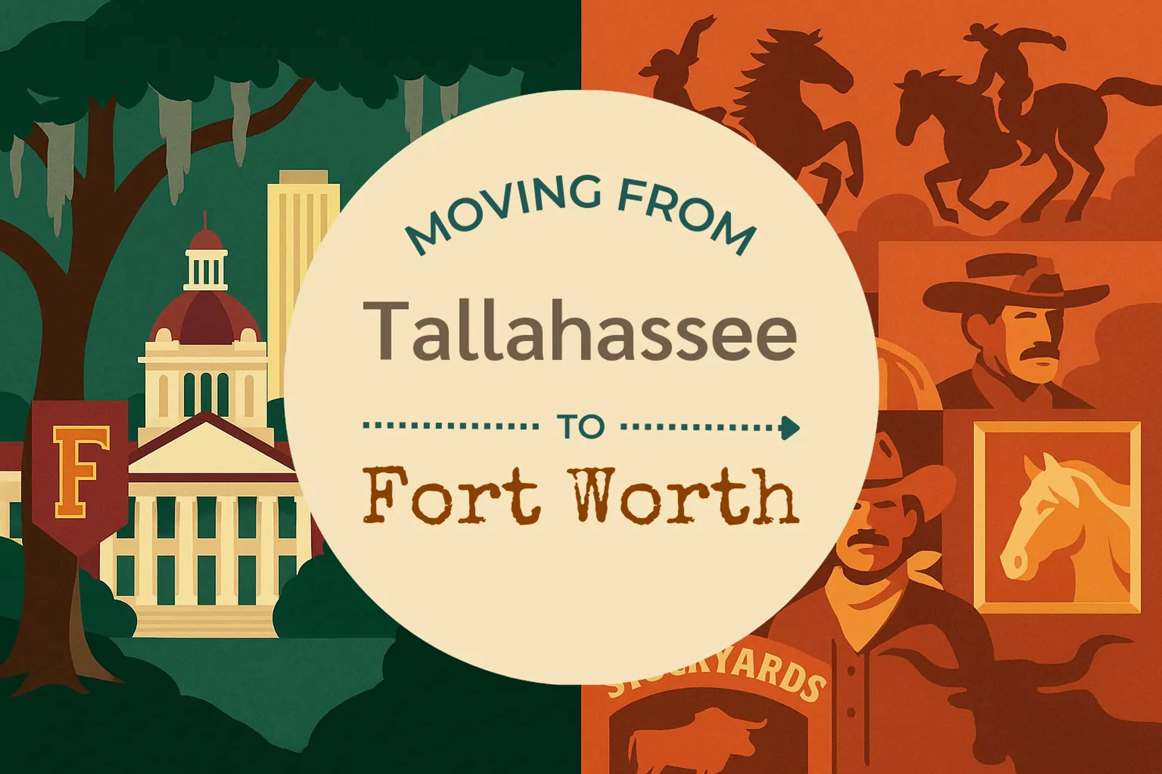 Side-by-side comparison of Tallahassee to Fort Worth moving companies