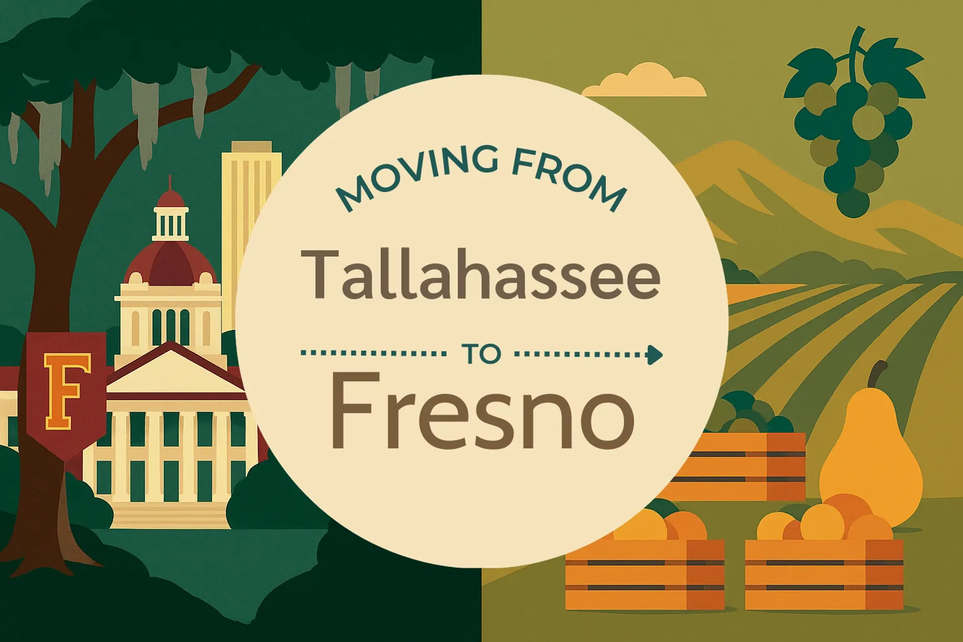 Side-by-side comparison of Tallahassee to Fresno moving companies