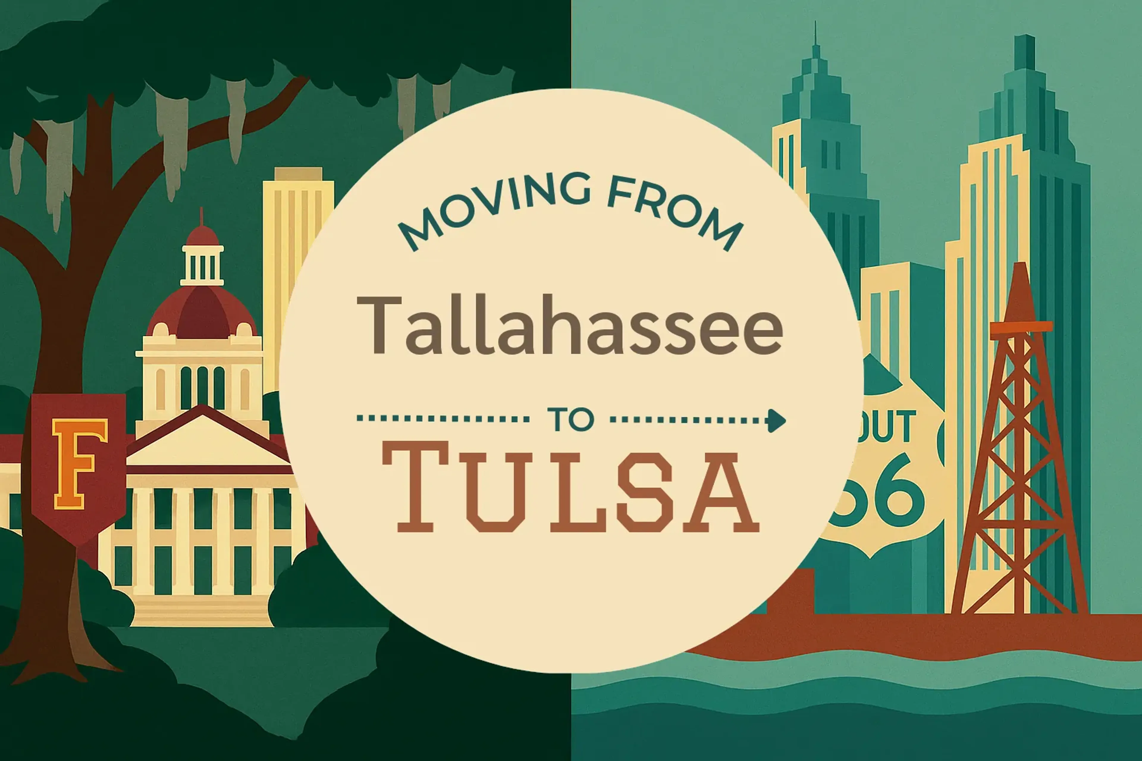 Side-by-side comparison of Tallahassee to Tulsa moving companies
