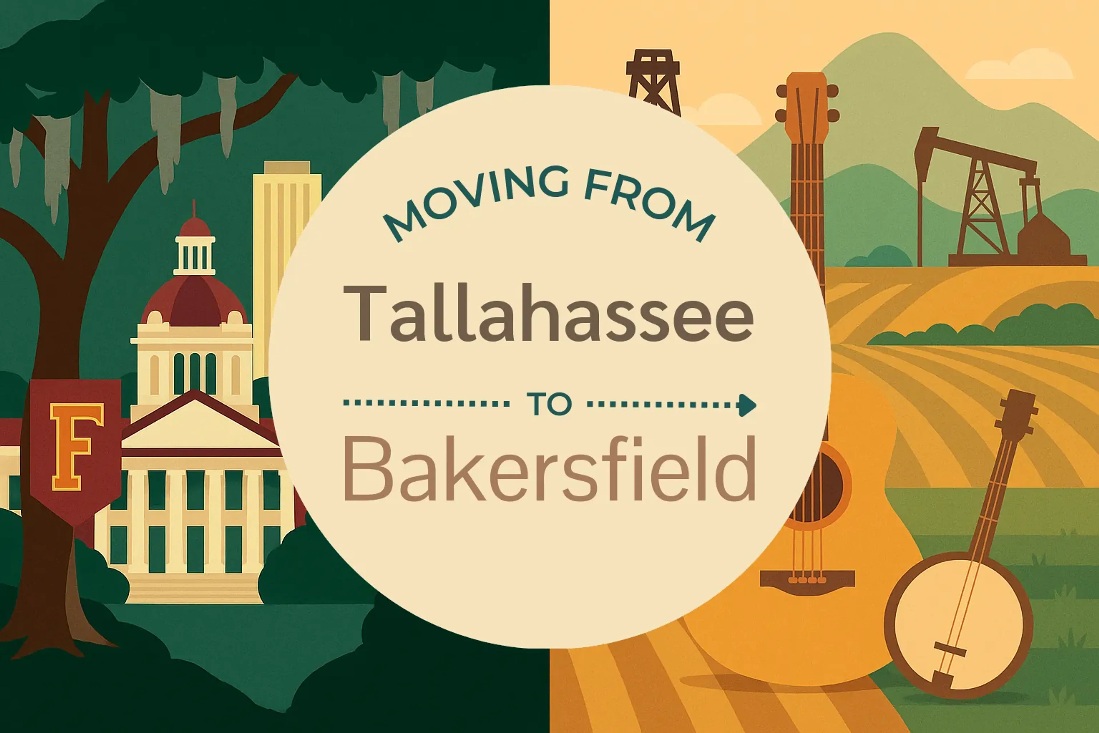 Side-by-side comparison of Tallahassee to Bakersfield moving companies