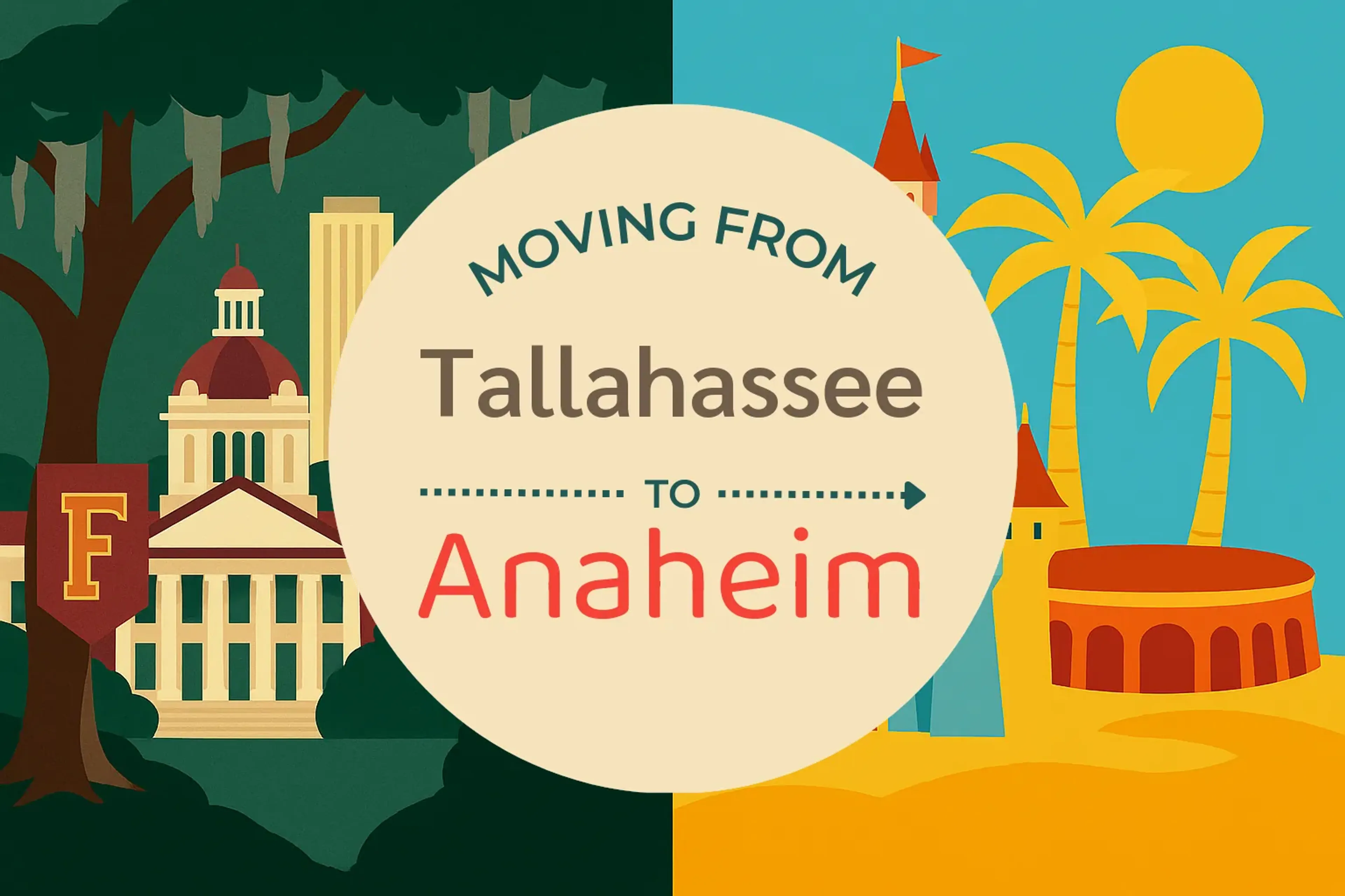 Side-by-side comparison of Tallahassee to Anaheim moving companies