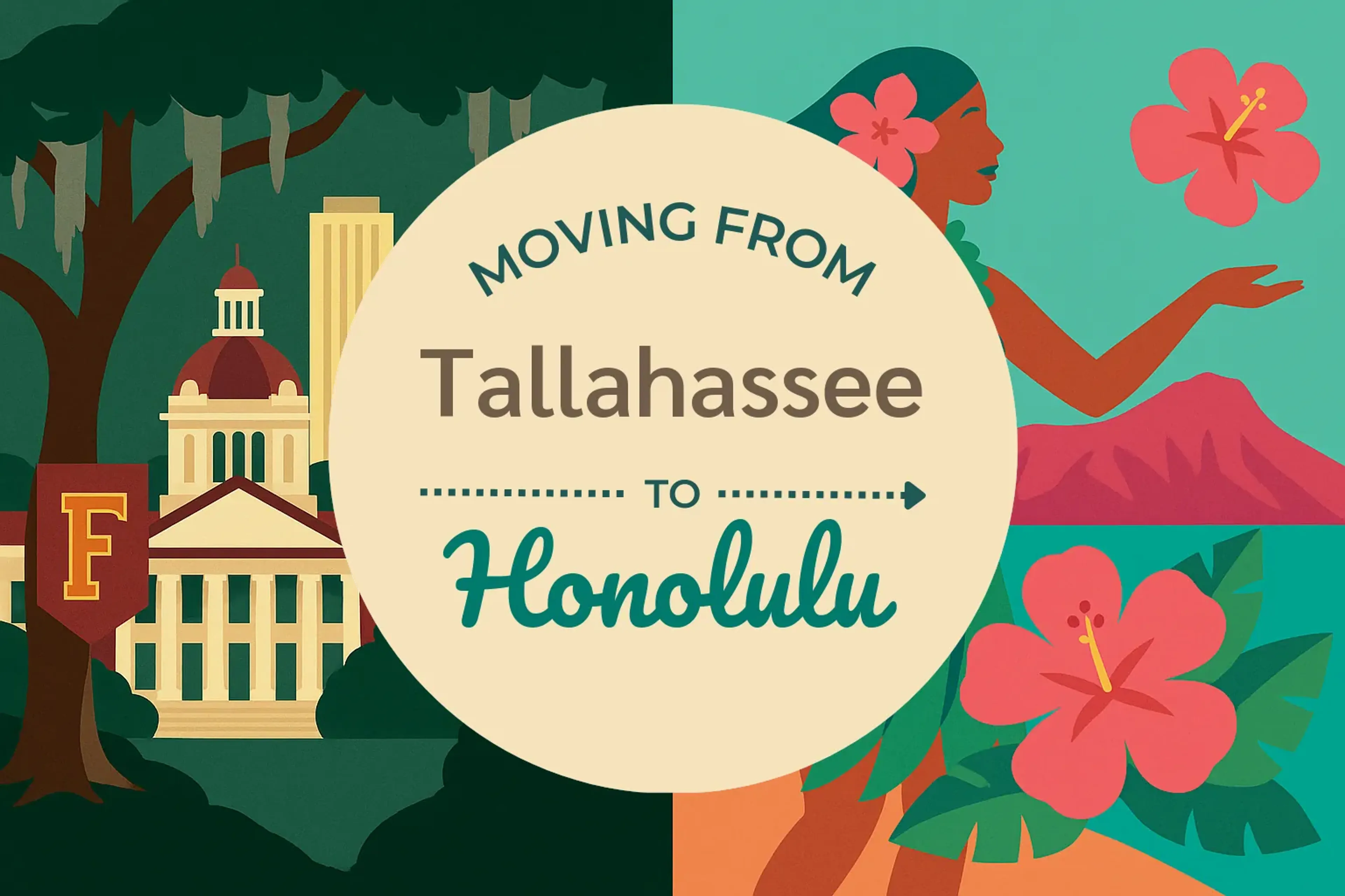 Side-by-side comparison of Tallahassee to Honolulu moving companies