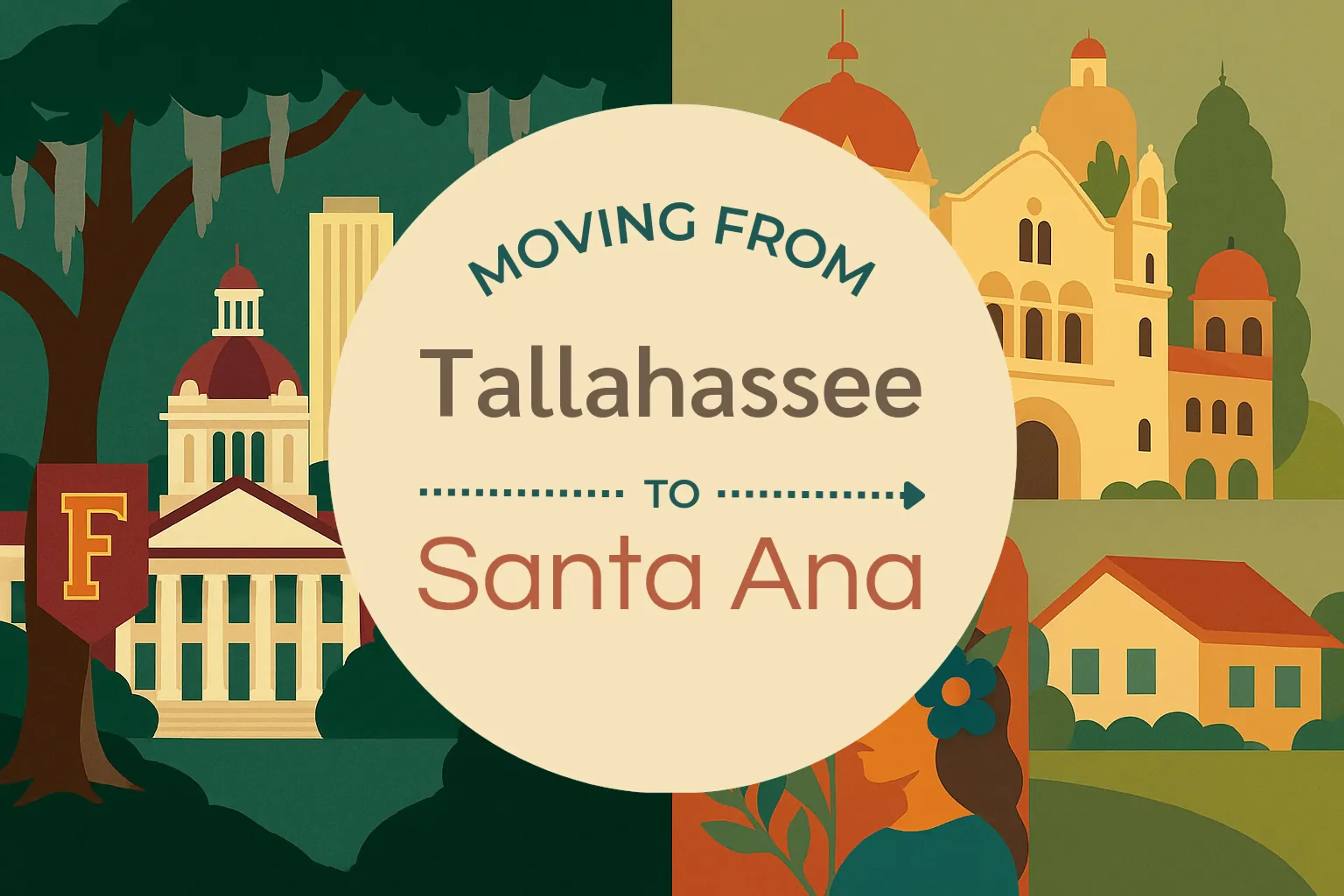 Side-by-side comparison of Tallahassee to Santa Ana moving companies