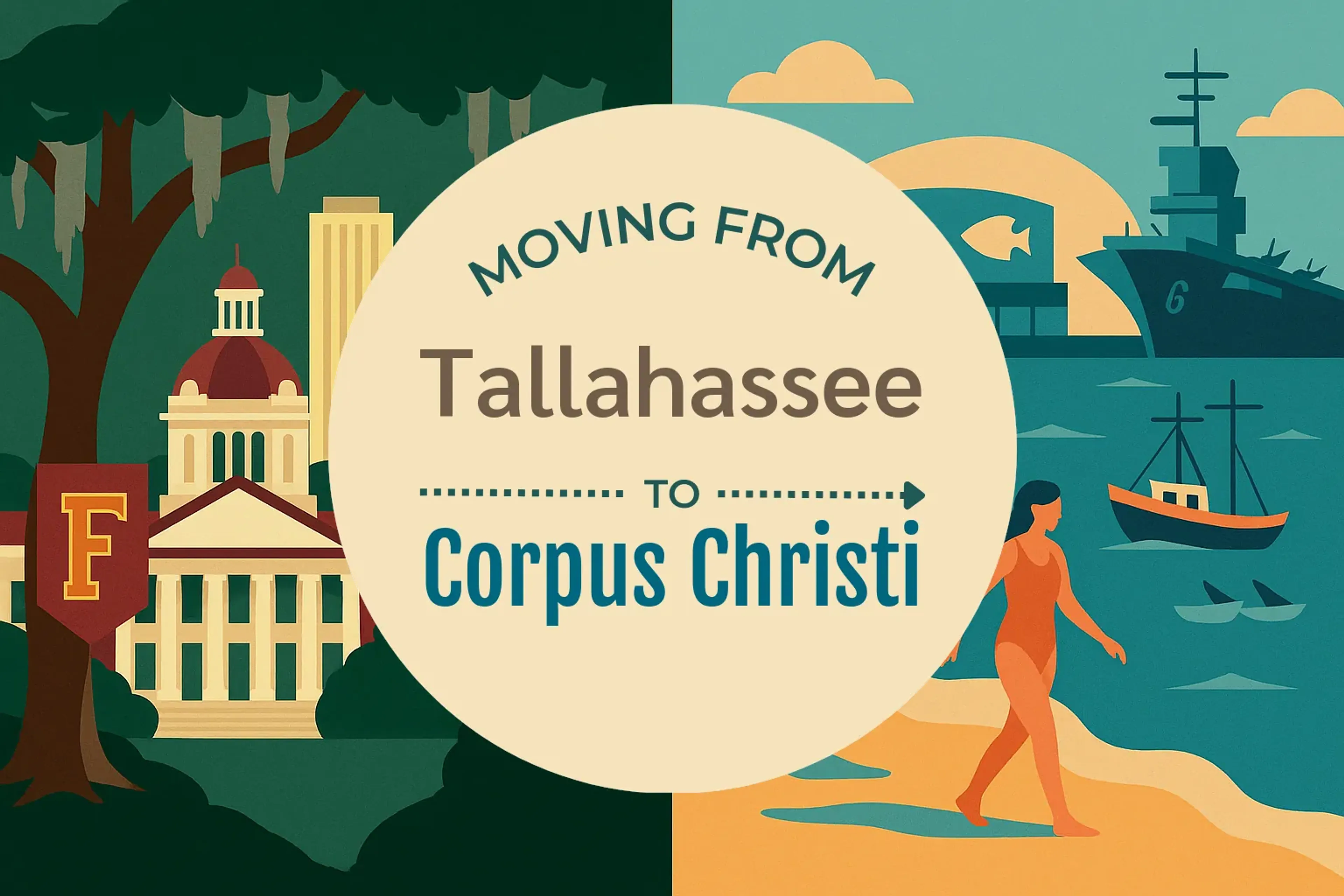 Side-by-side comparison of Tallahassee to Corpus Christi moving companies