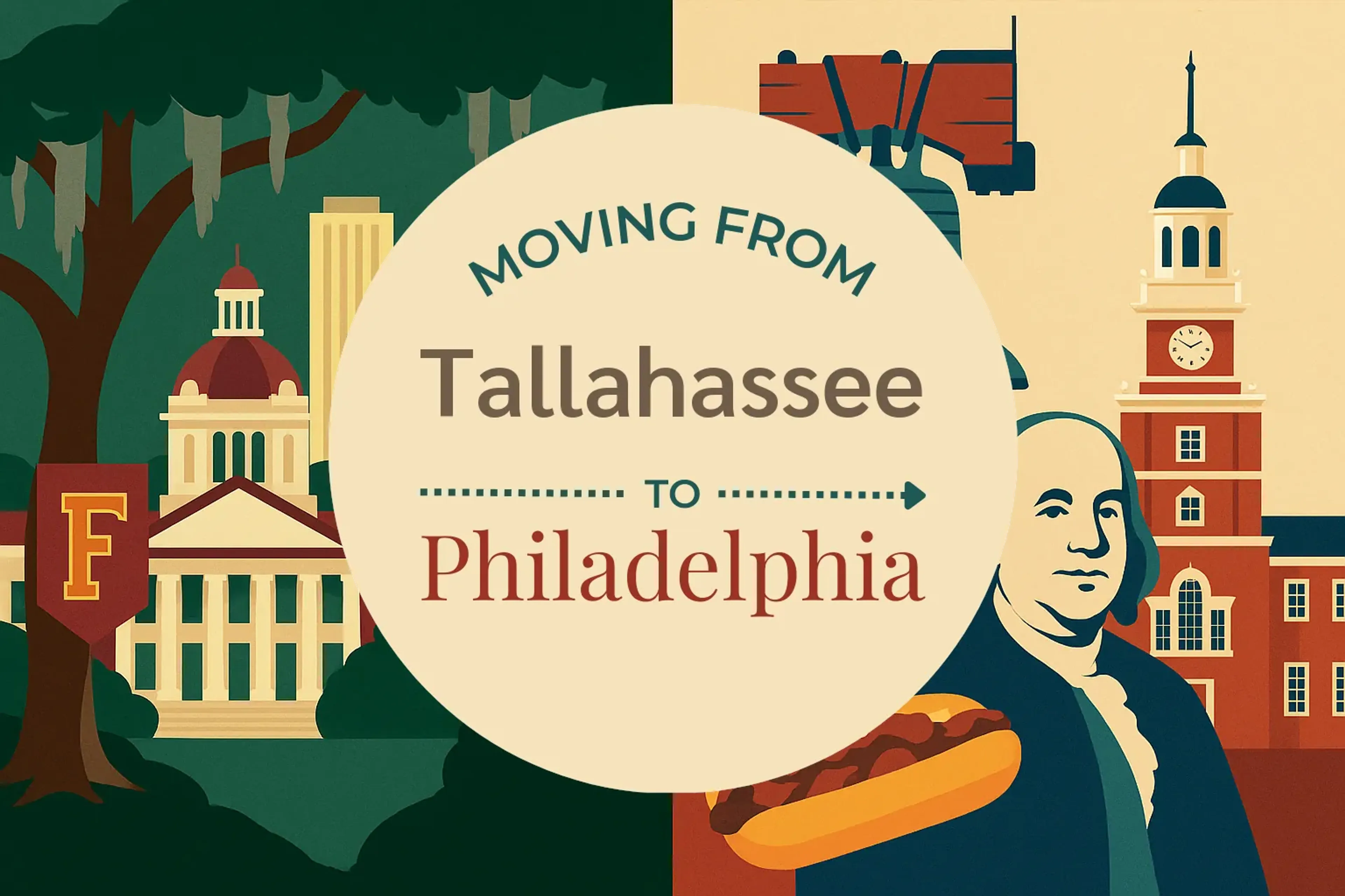 Side-by-side comparison of Tallahassee to Philadelphia moving companies