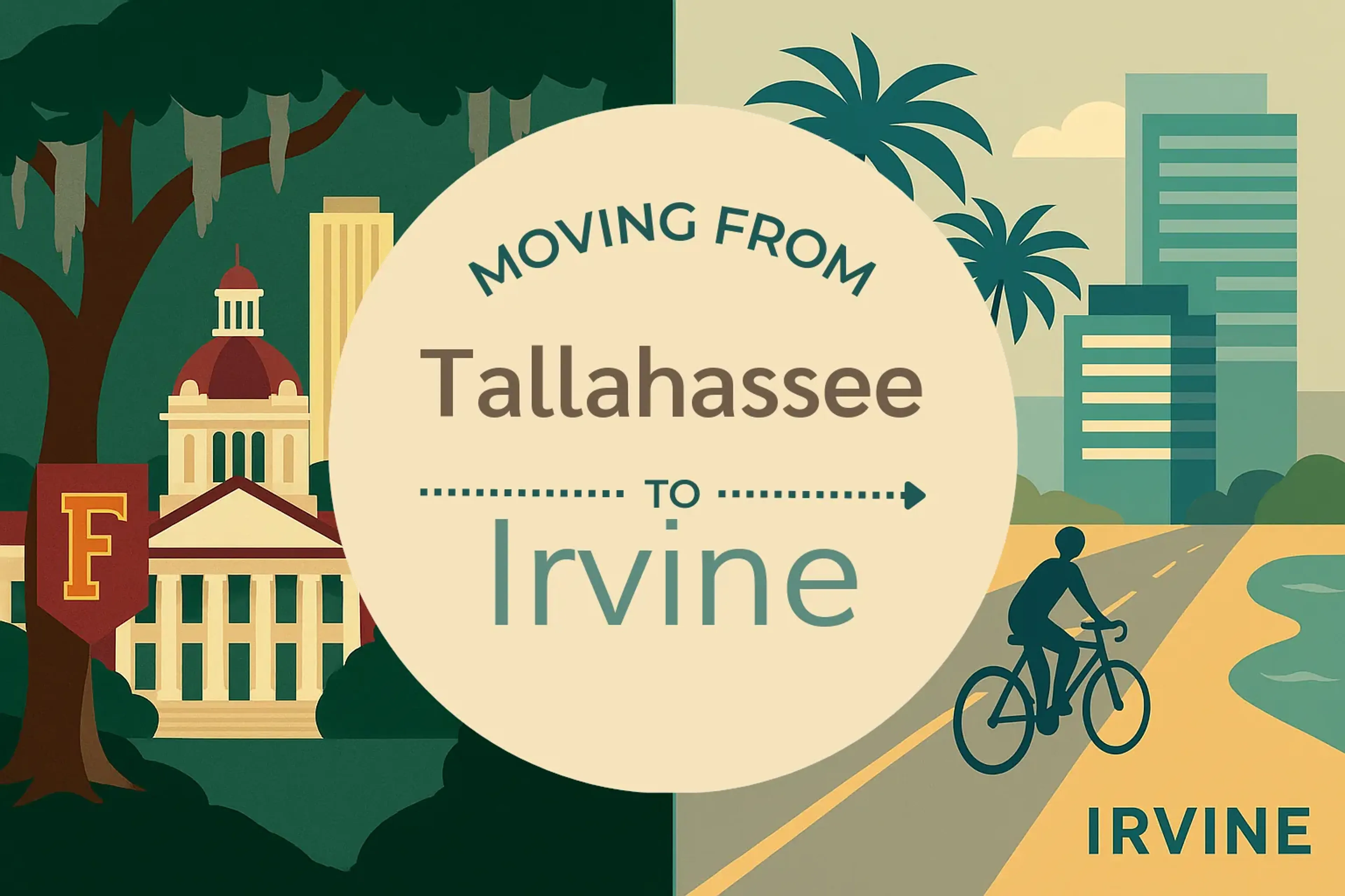 Side-by-side comparison of Tallahassee to Irvine moving companies