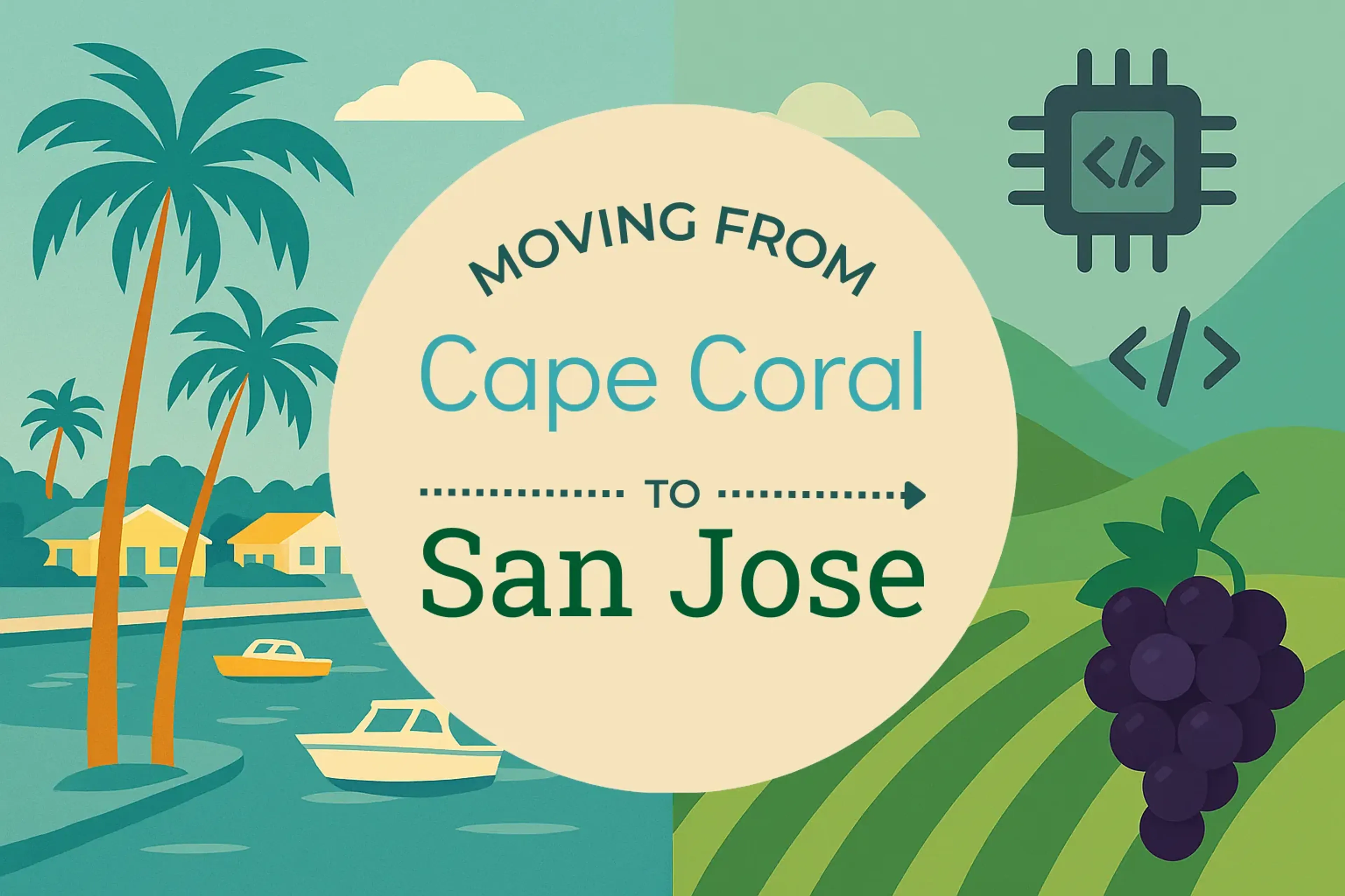 Side-by-side comparison of Cape Coral to San Jose moving companies