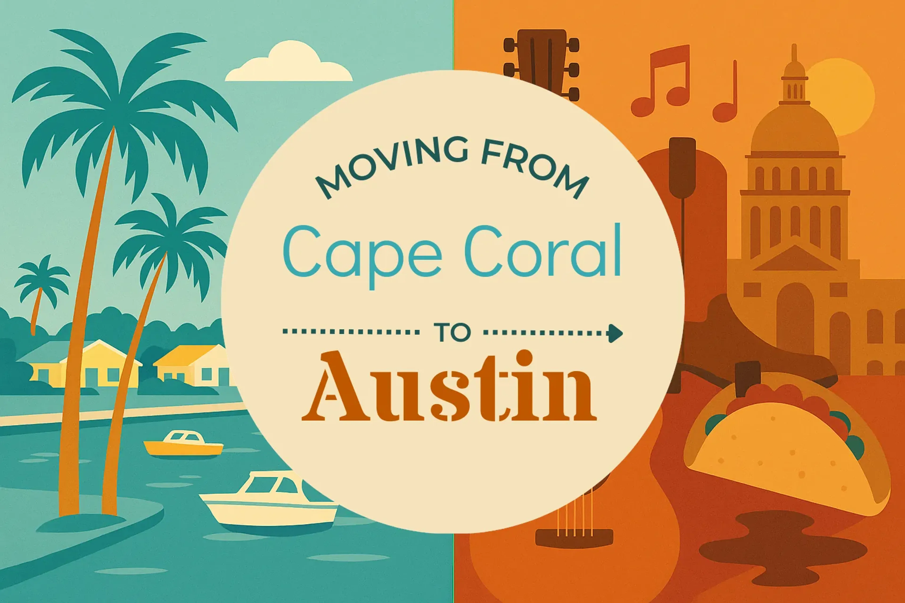 Side-by-side comparison of Cape Coral to Austin moving companies