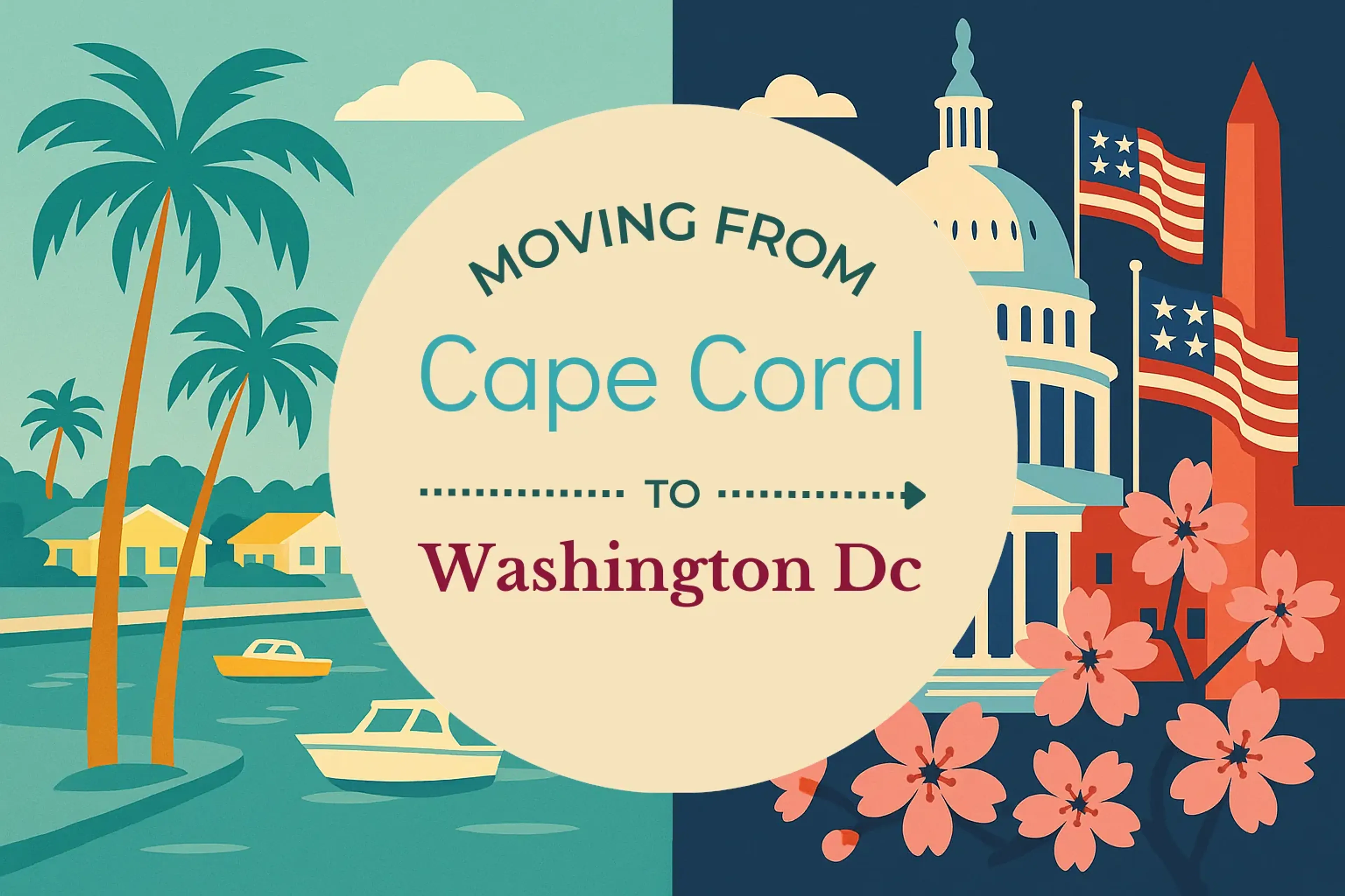 Side-by-side comparison of Cape Coral to Washington DC moving companies