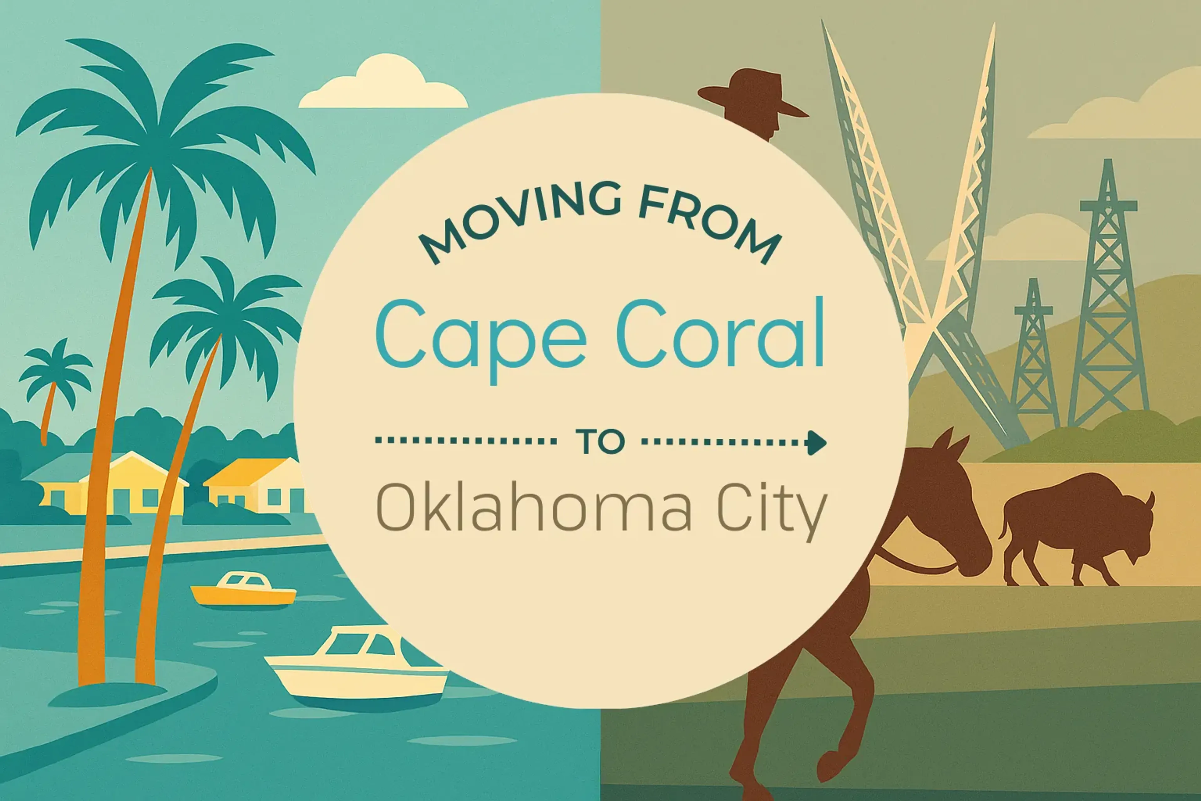 Side-by-side comparison of Cape Coral to Oklahoma City moving companies