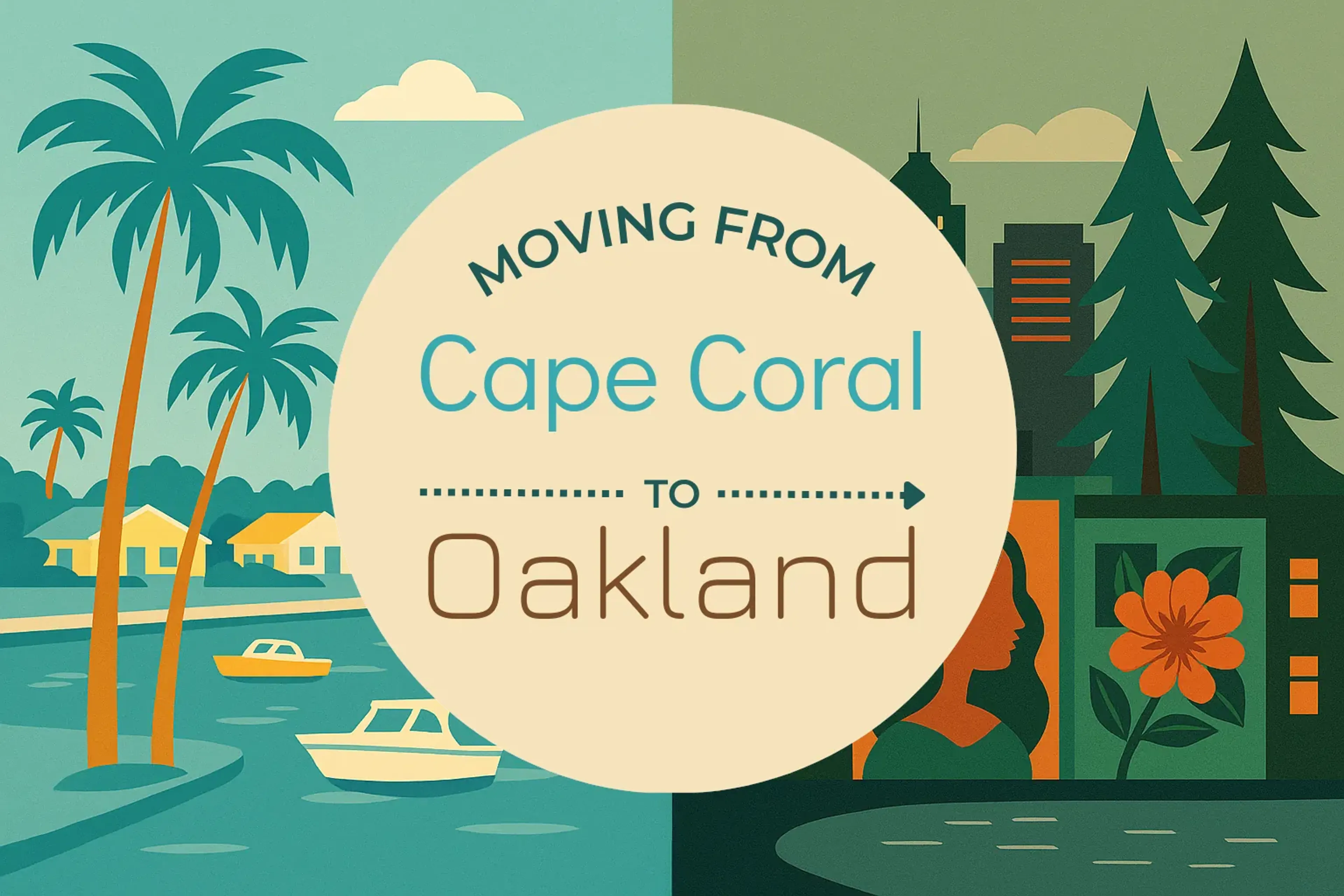 Side-by-side comparison of Cape Coral to Oakland moving companies