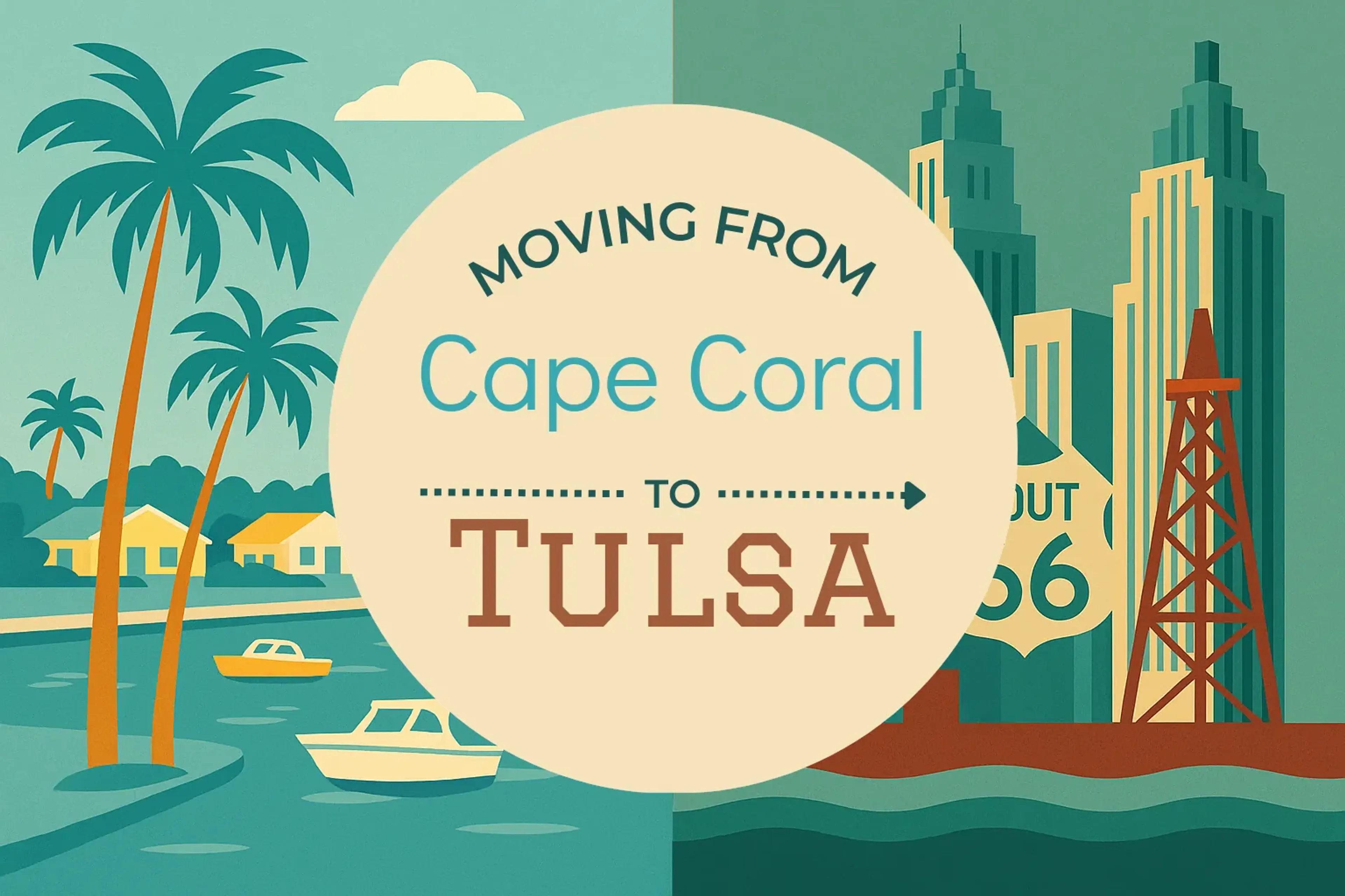 Side-by-side comparison of Cape Coral to Tulsa moving companies