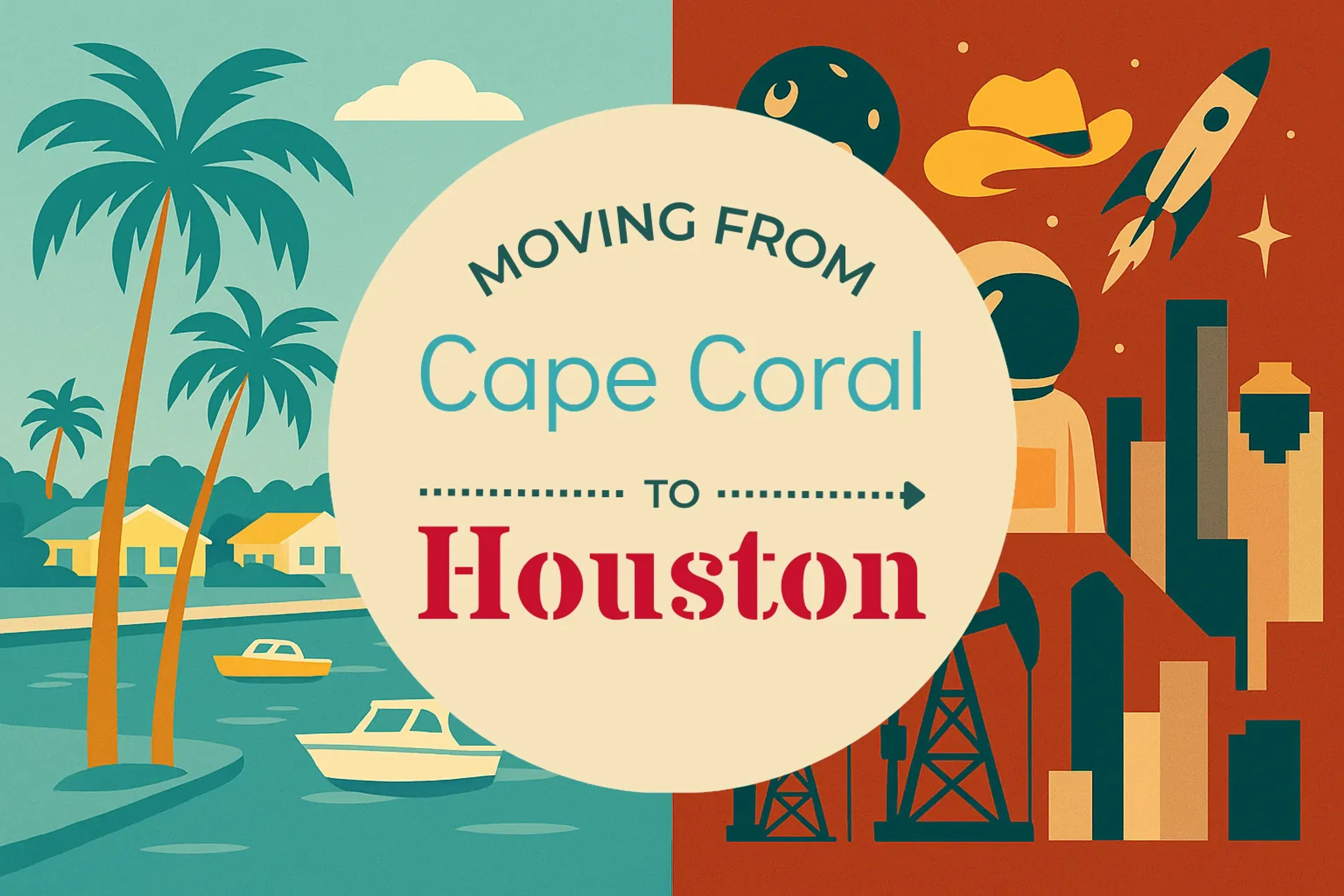 Side-by-side comparison of Cape Coral to Houston moving companies