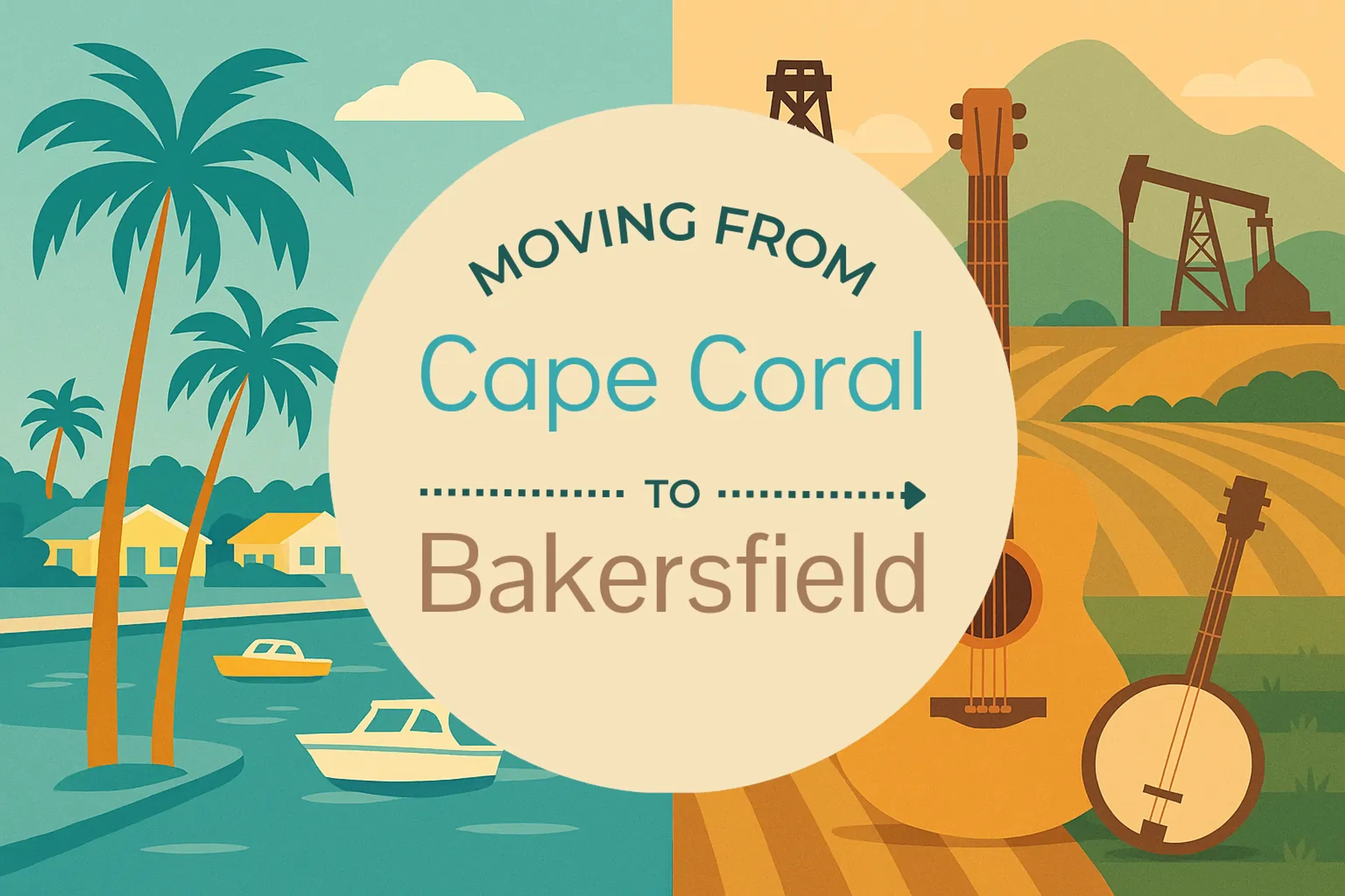 Side-by-side comparison of Cape Coral to Bakersfield moving companies