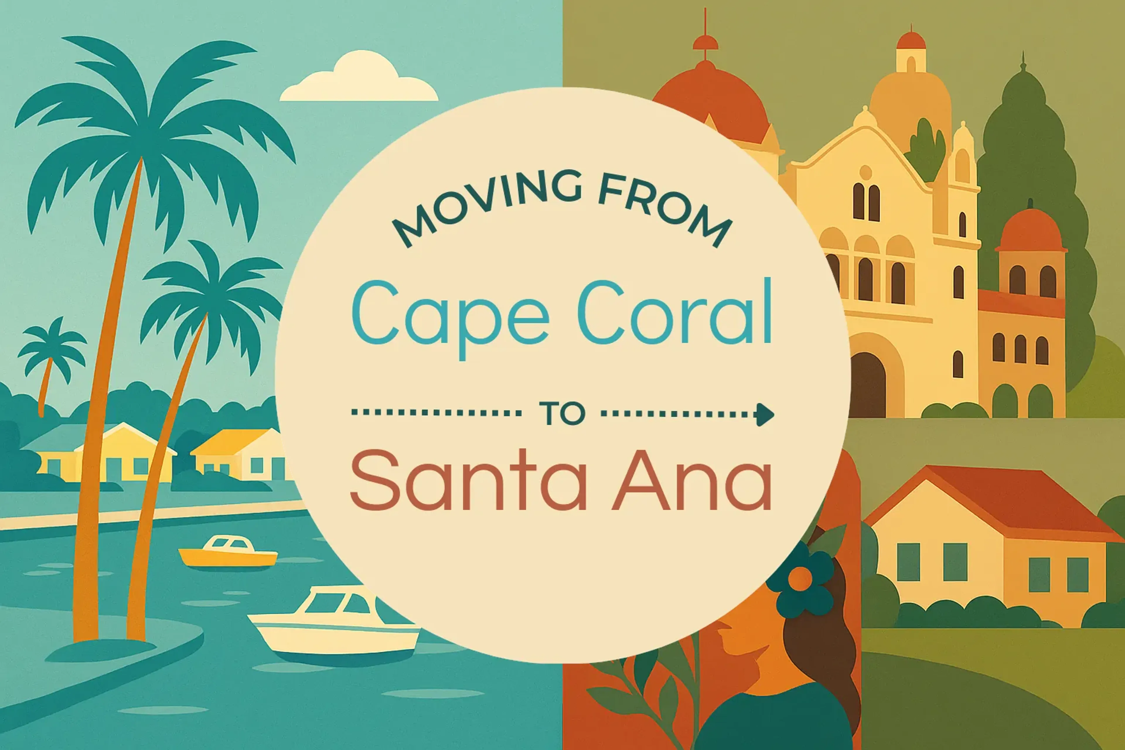 Side-by-side comparison of Cape Coral to Santa Ana moving companies