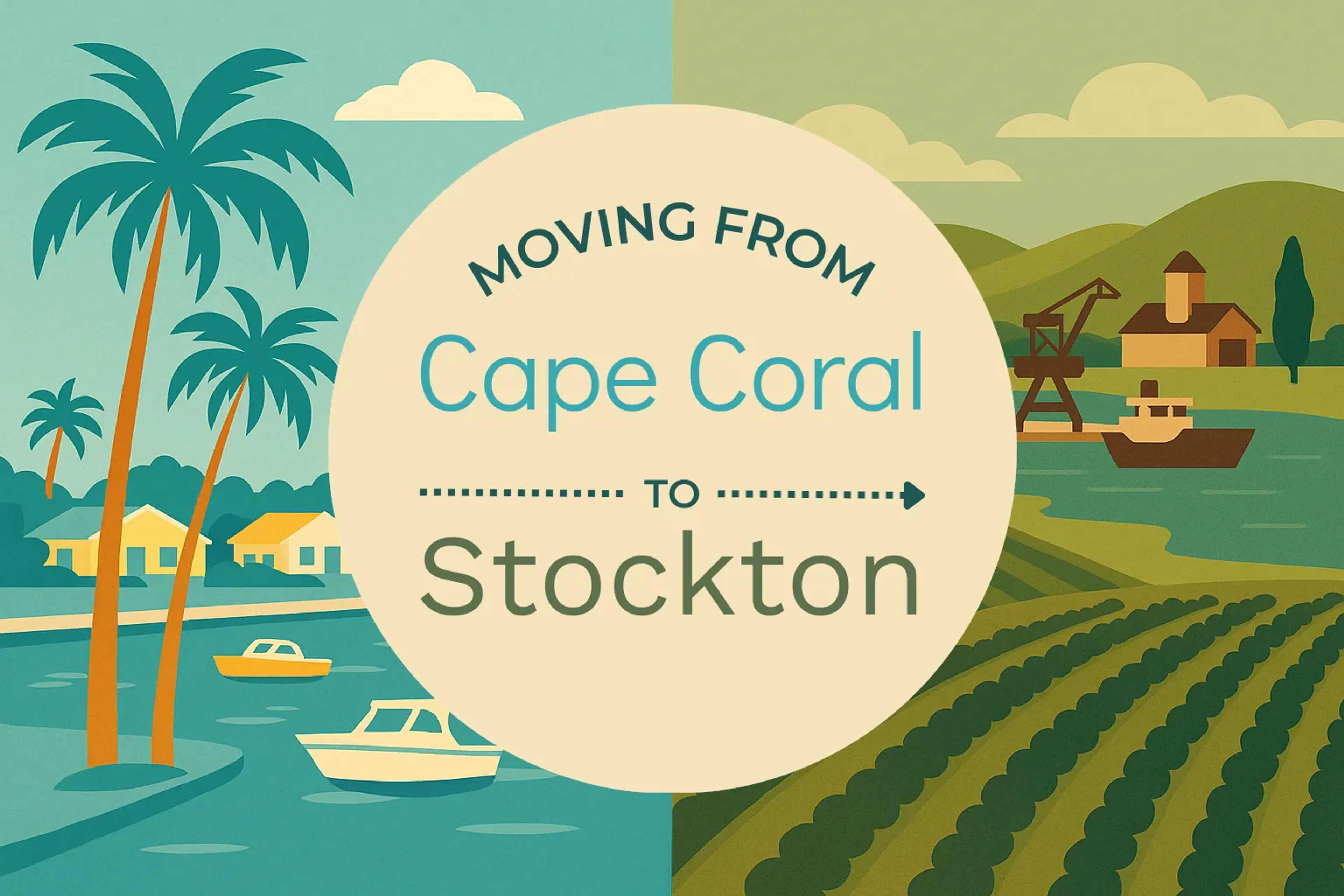 Side-by-side comparison of Cape Coral to Stockton moving companies