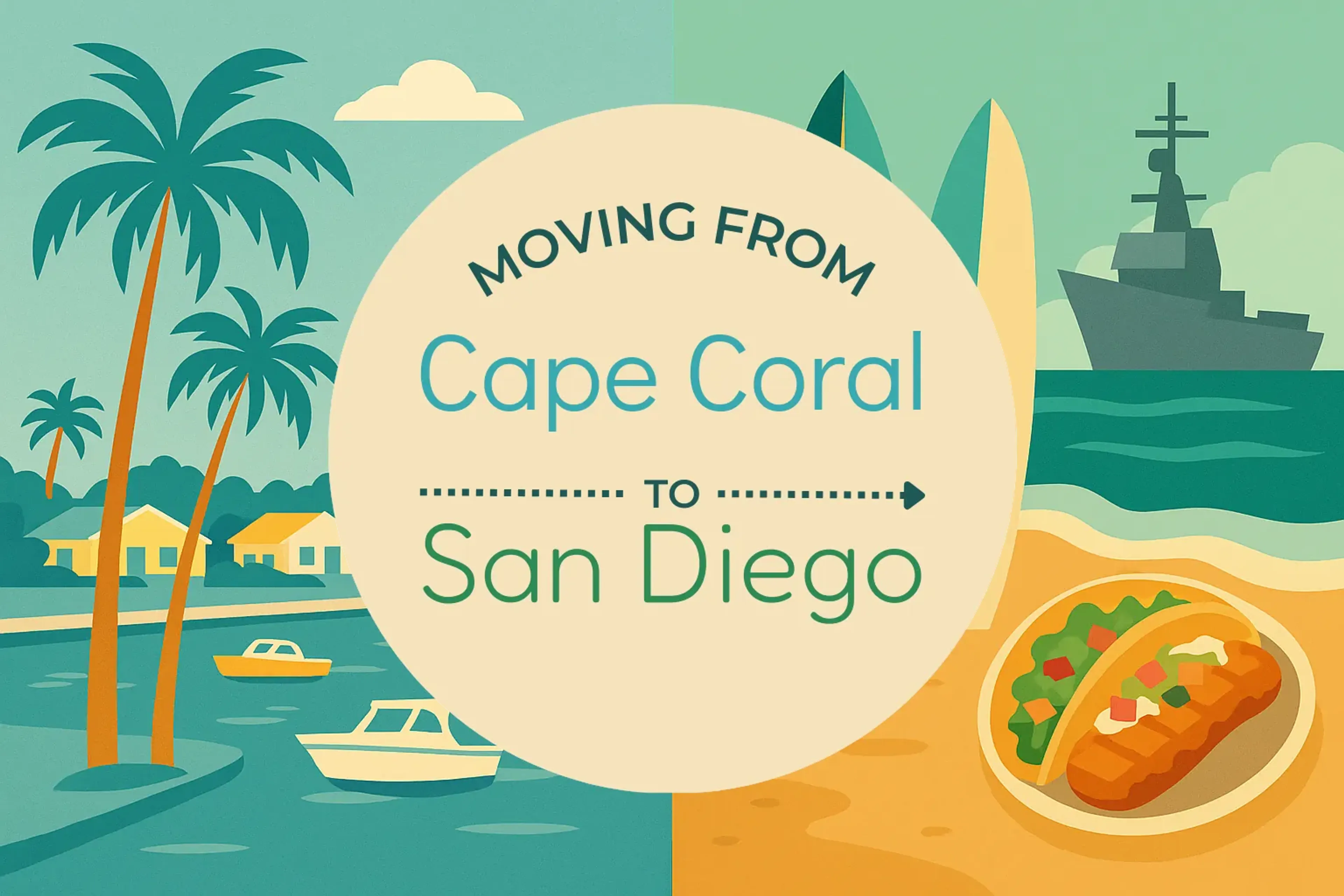 Side-by-side comparison of Cape Coral to San Diego moving companies