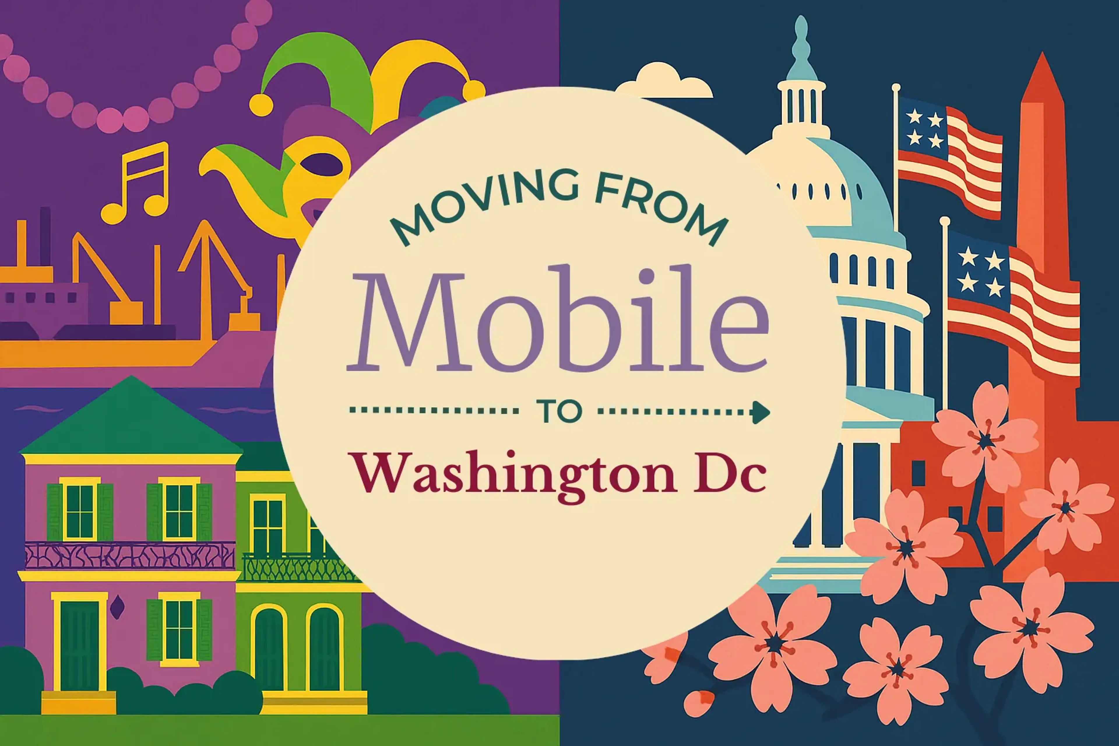 Side-by-side comparison of Mobile to Washington DC moving companies