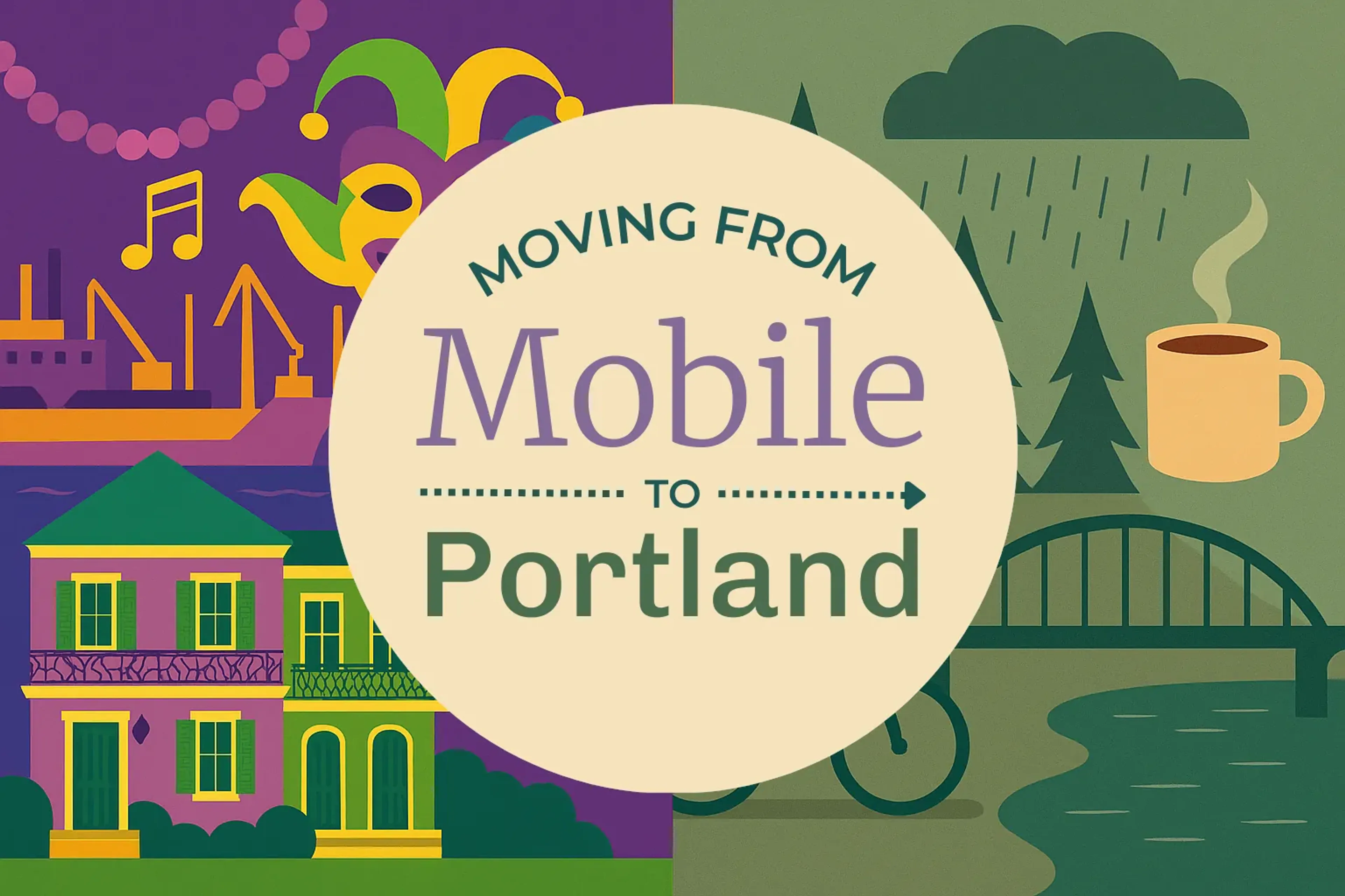 Side-by-side comparison of Mobile to Portland moving companies