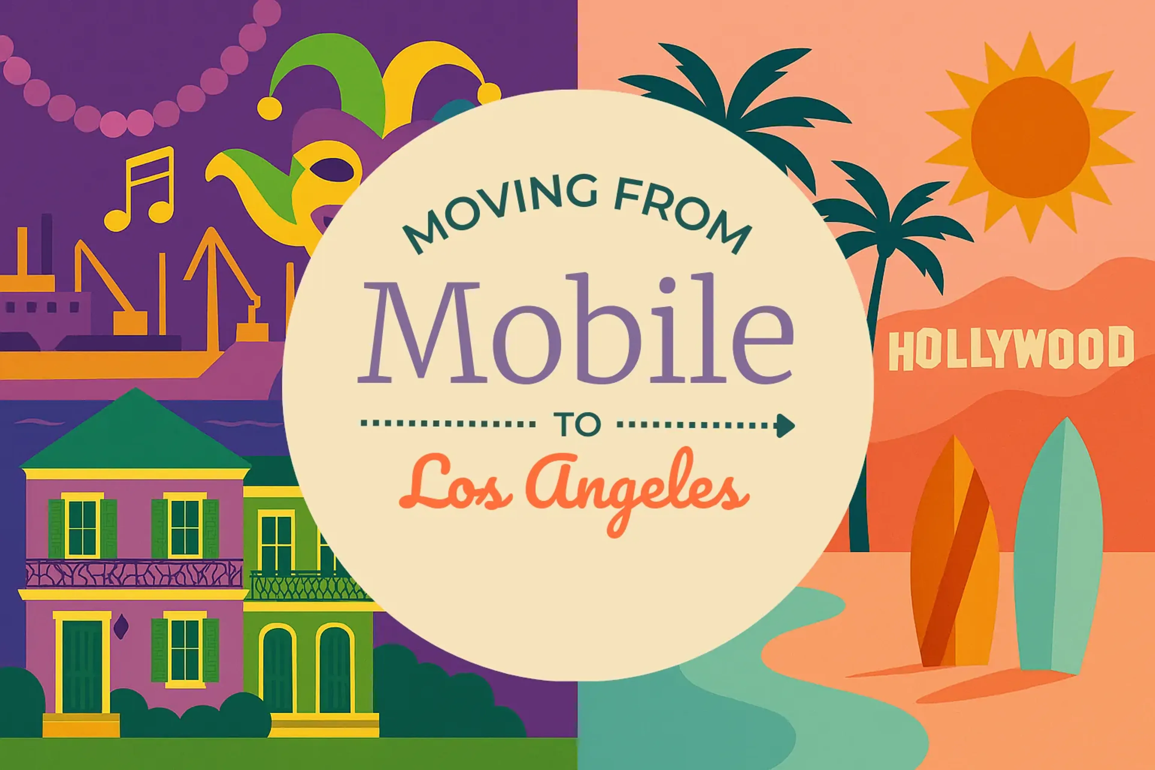 Side-by-side comparison of Mobile to Los Angeles moving companies