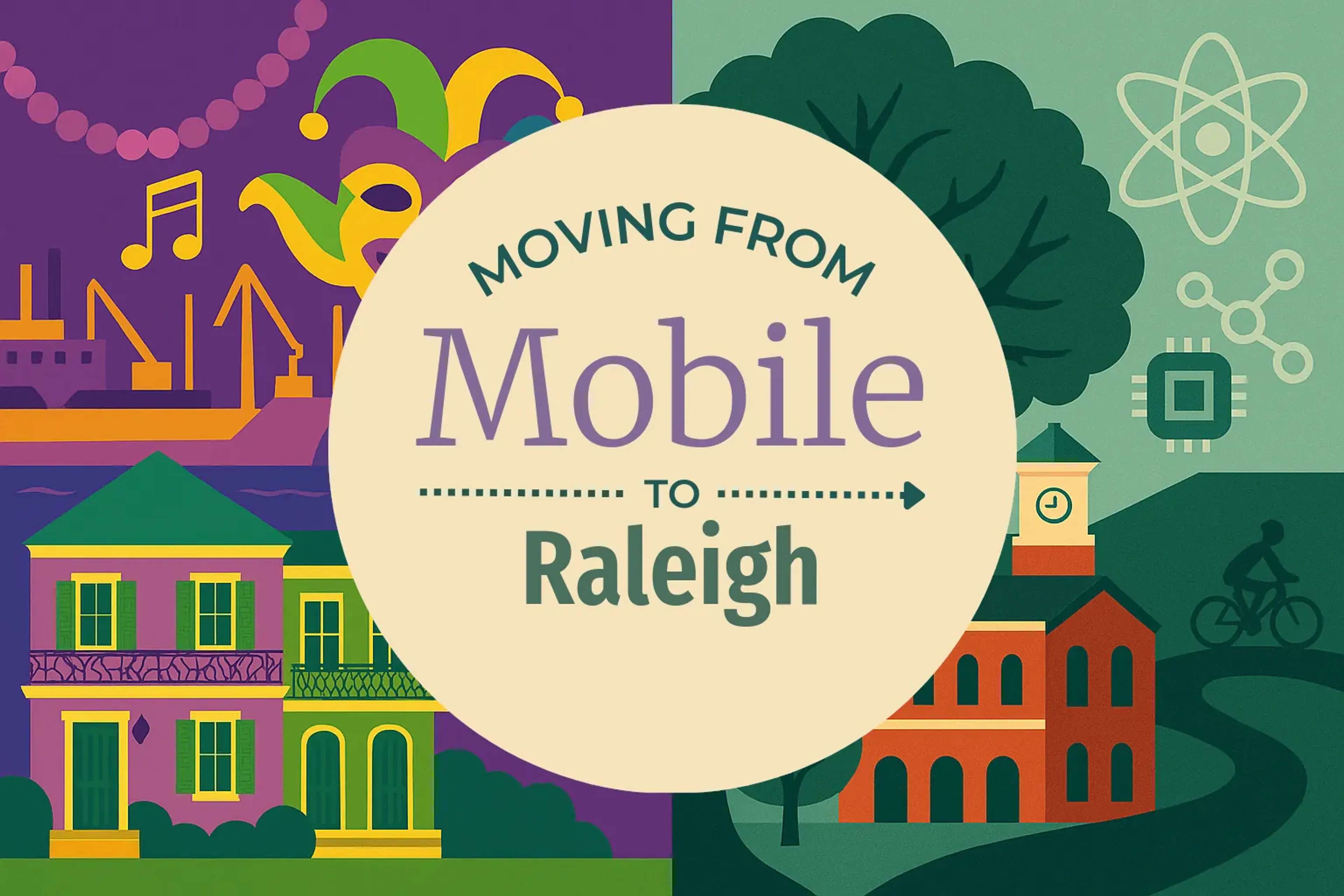 Side-by-side comparison of Mobile to Raleigh moving companies
