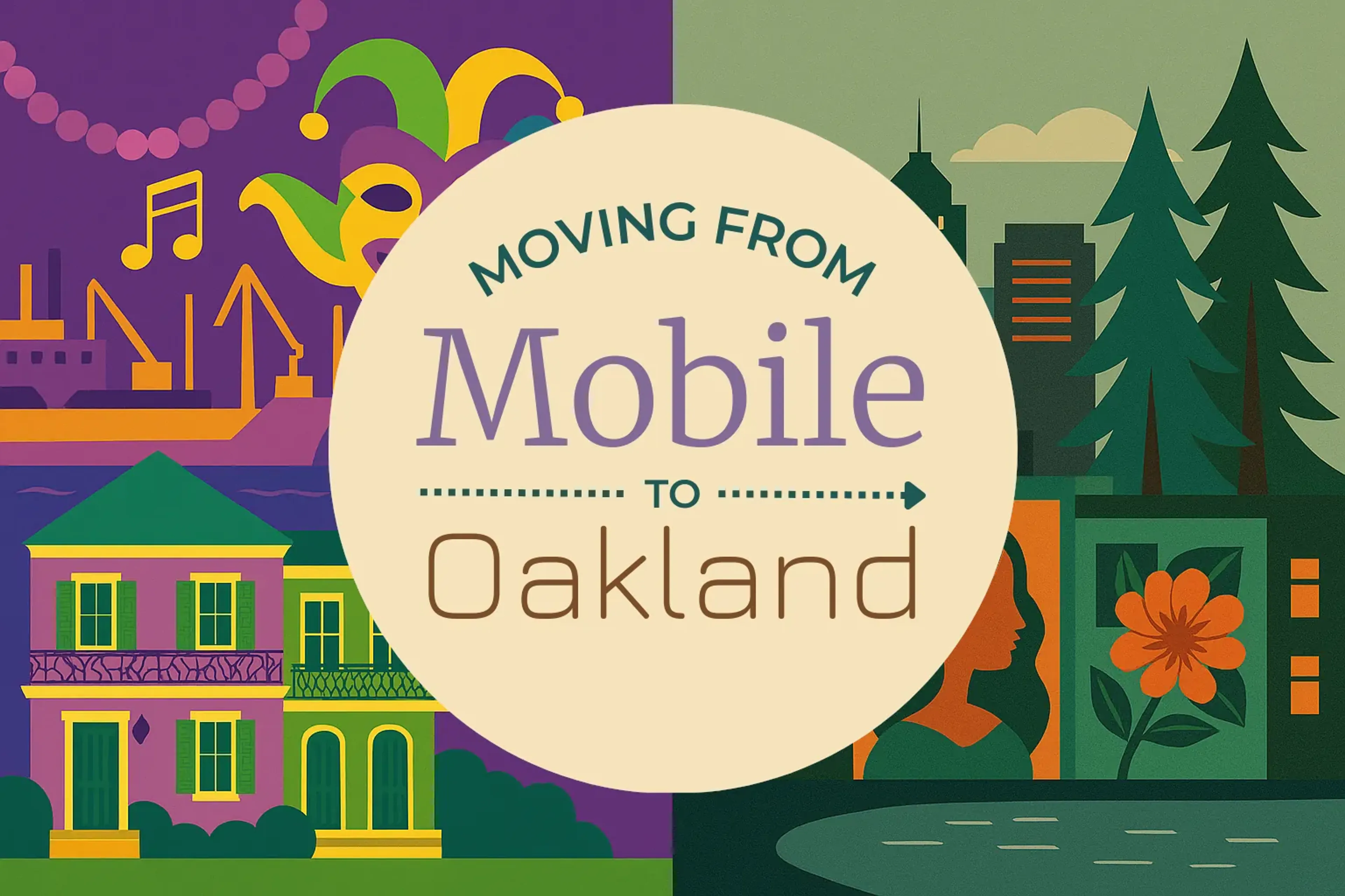 Side-by-side comparison of Mobile to Oakland moving companies
