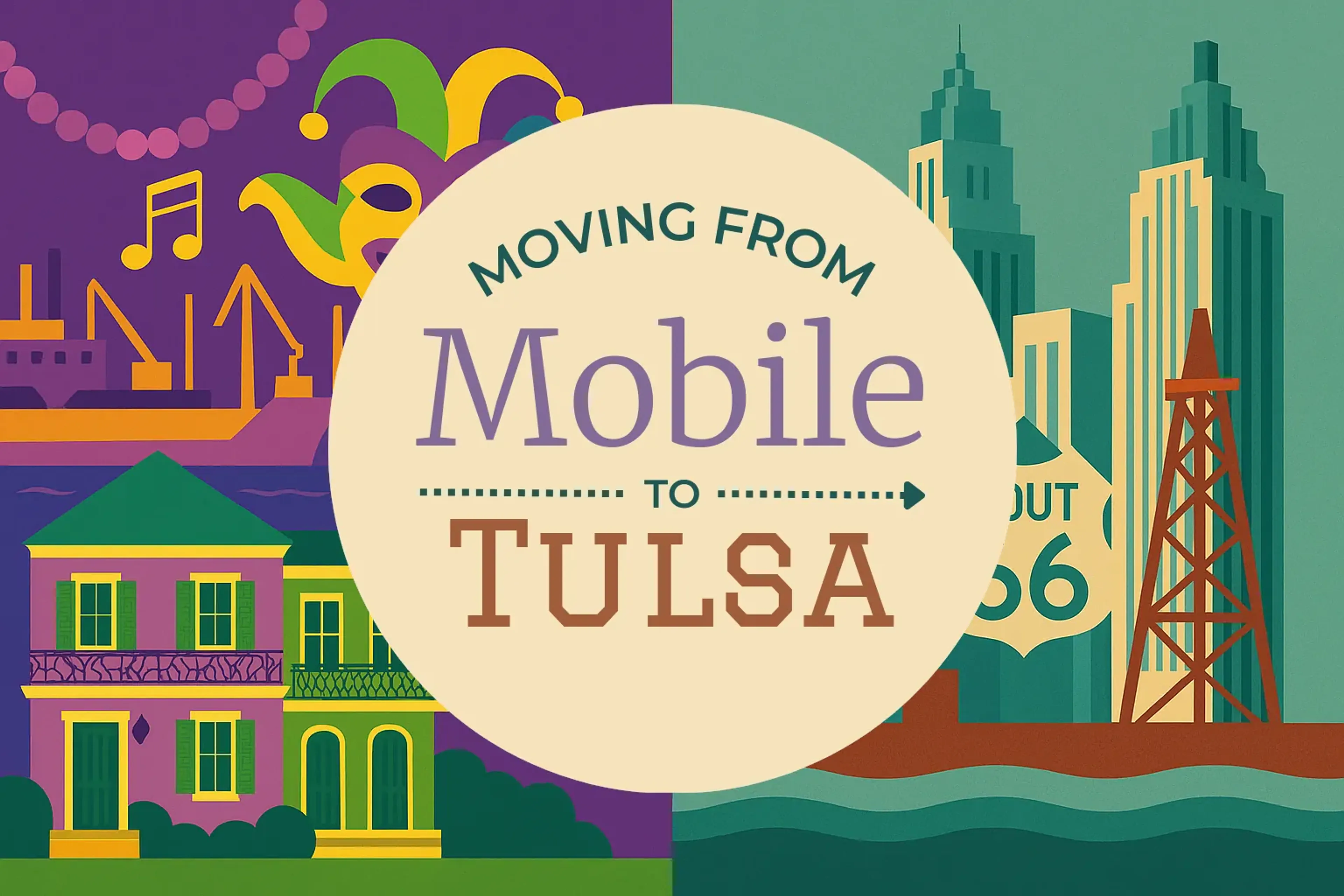Side-by-side comparison of Mobile to Tulsa moving companies