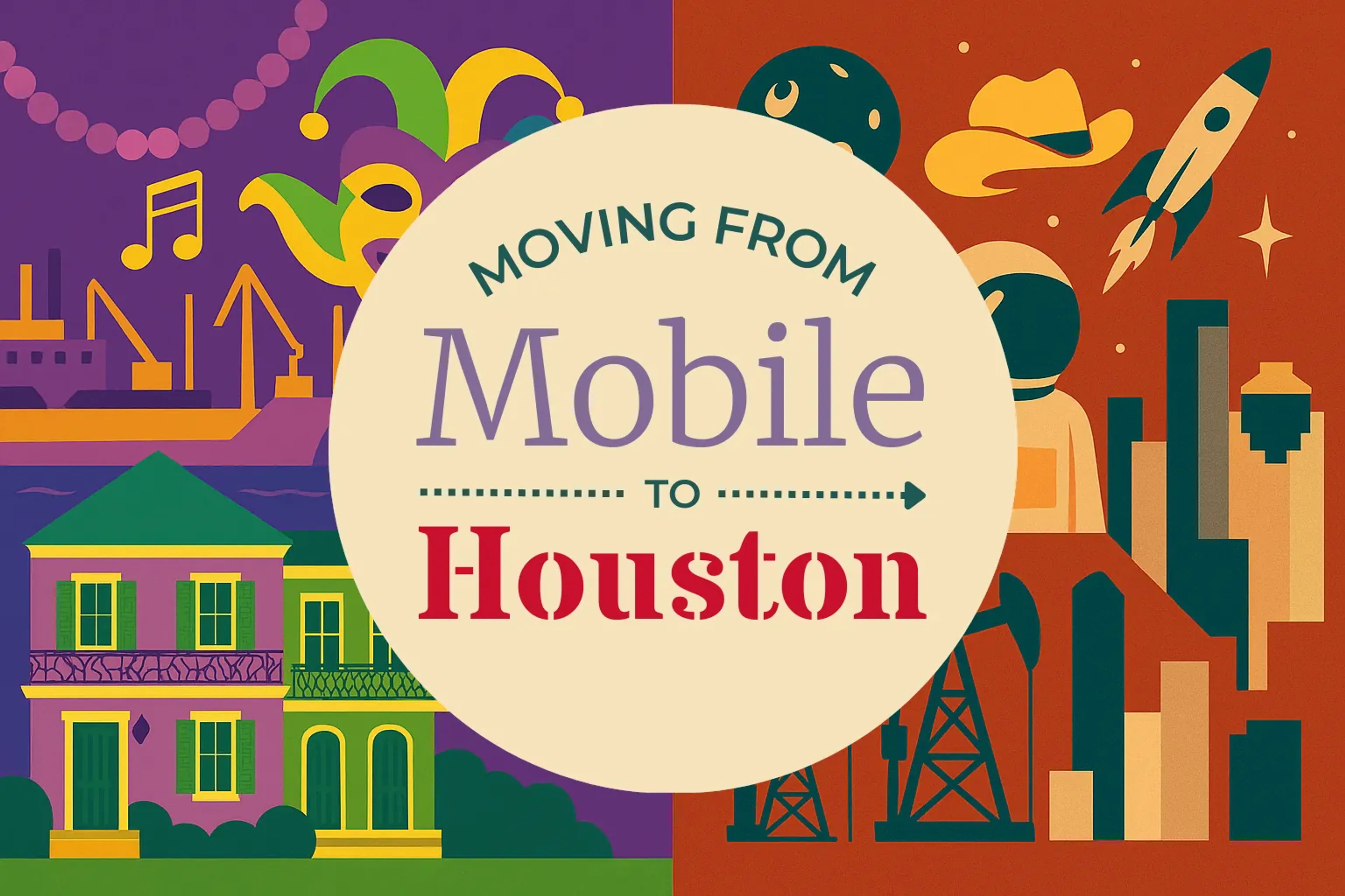 Side-by-side comparison of Mobile to Houston moving companies
