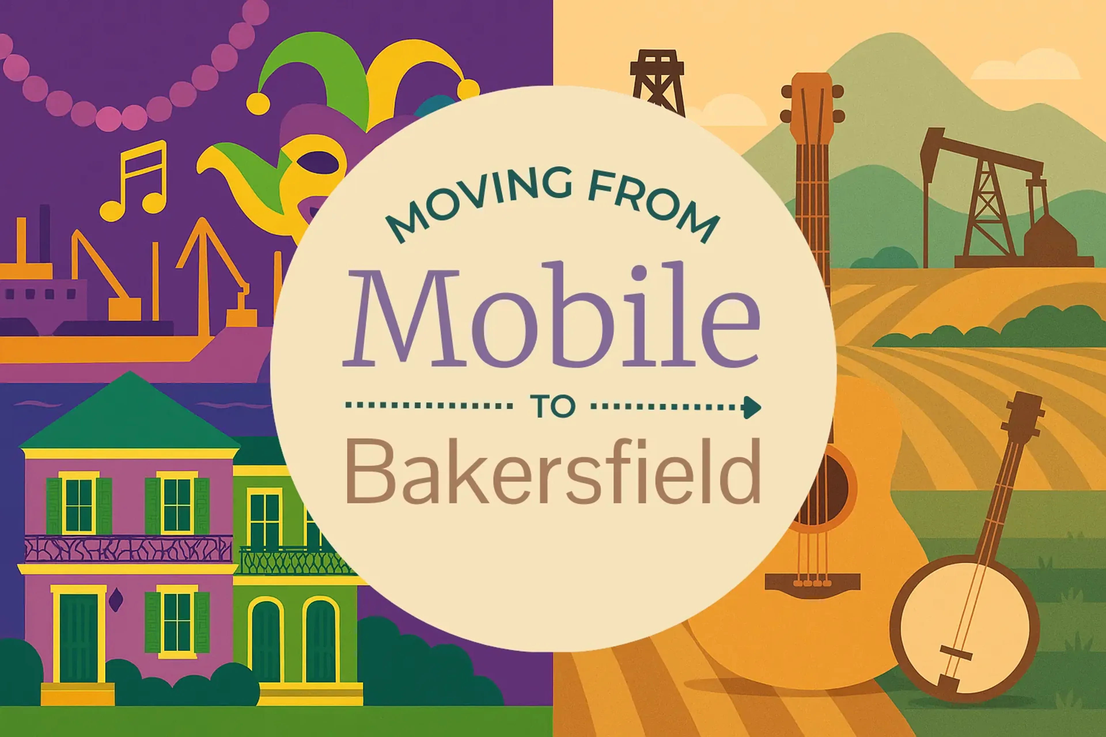 Side-by-side comparison of Mobile to Bakersfield moving companies