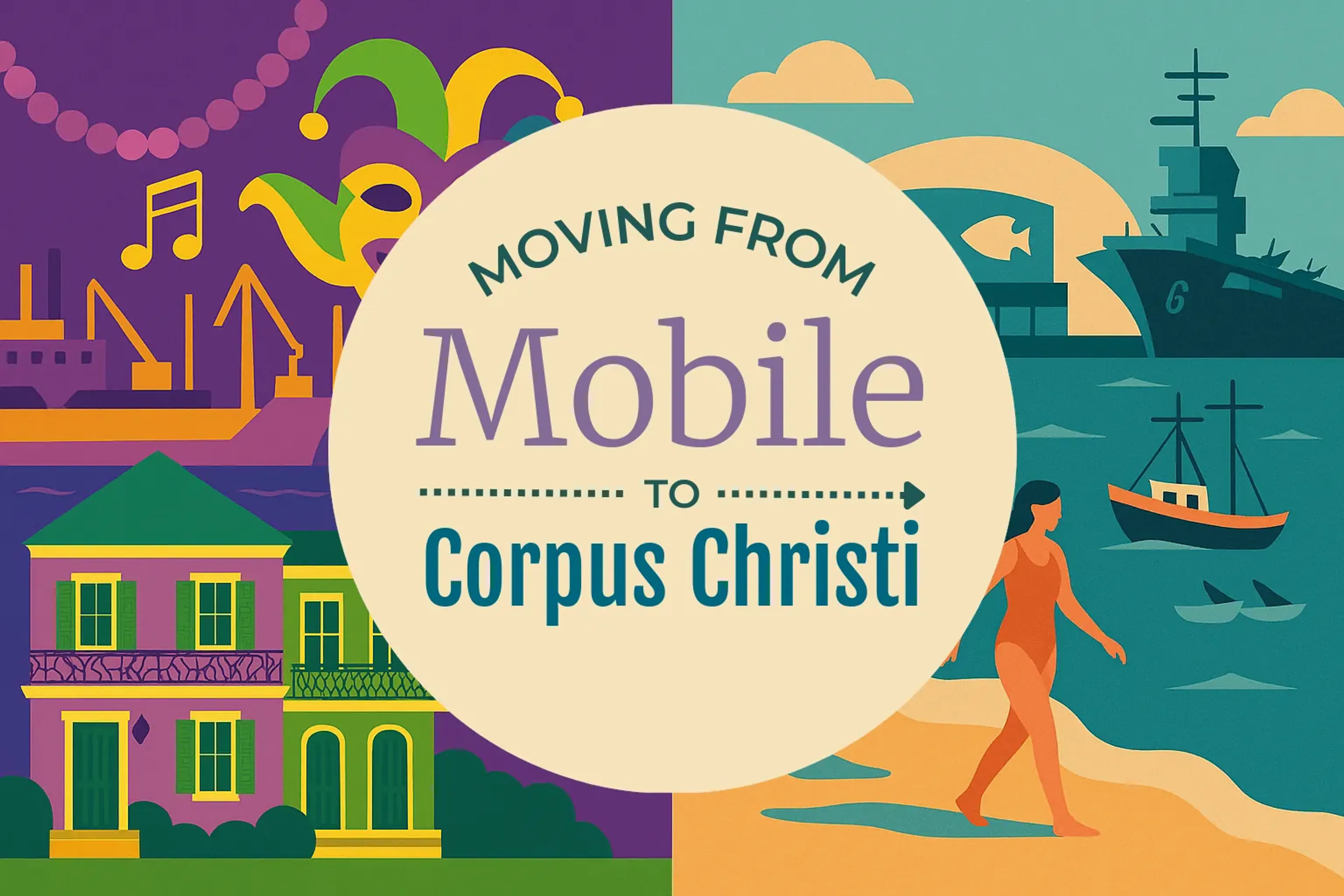 Side-by-side comparison of Mobile to Corpus Christi moving companies
