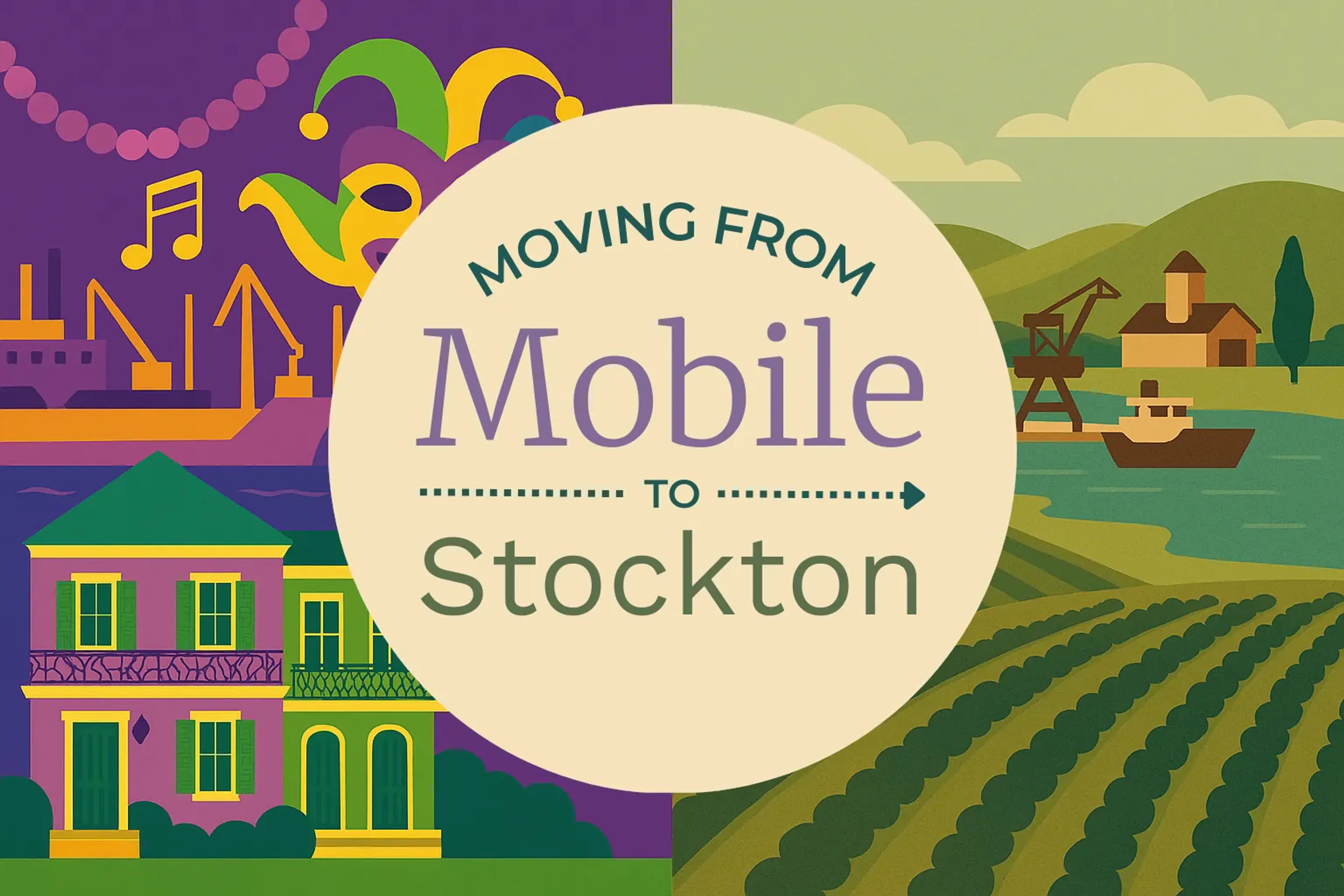 Side-by-side comparison of Mobile to Stockton moving companies