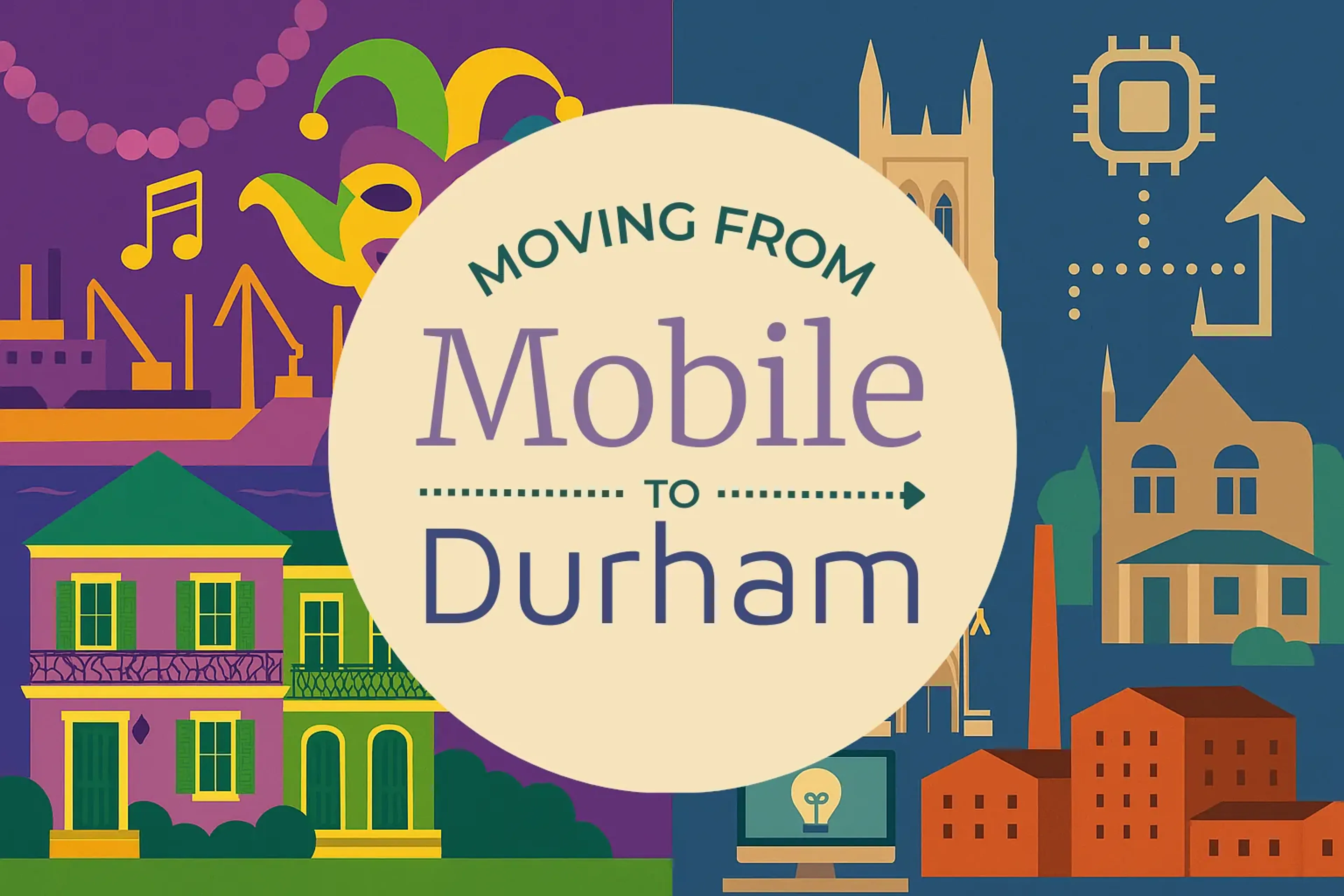 Side-by-side comparison of Mobile to Durham moving companies