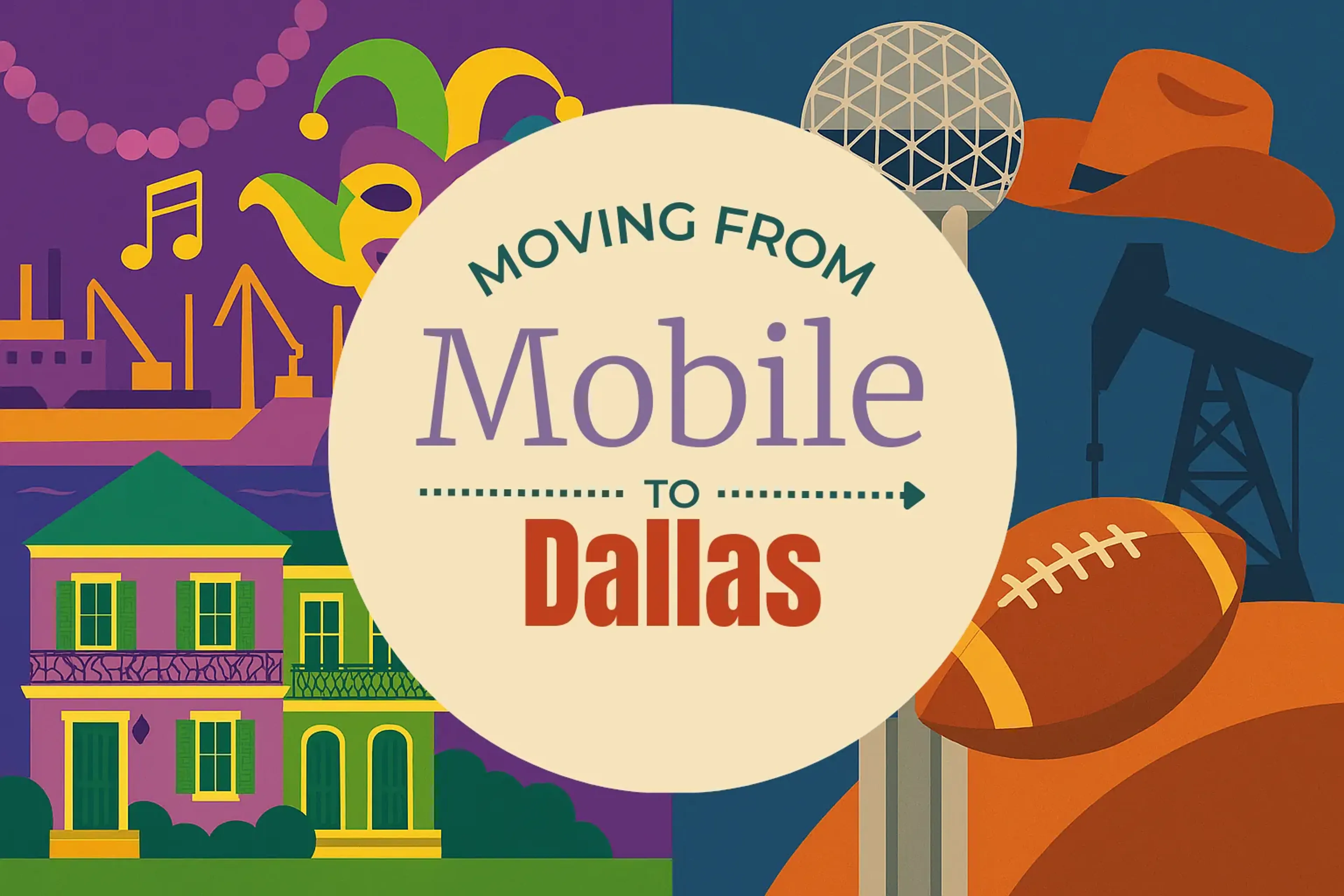 Side-by-side comparison of Mobile to Dallas moving companies