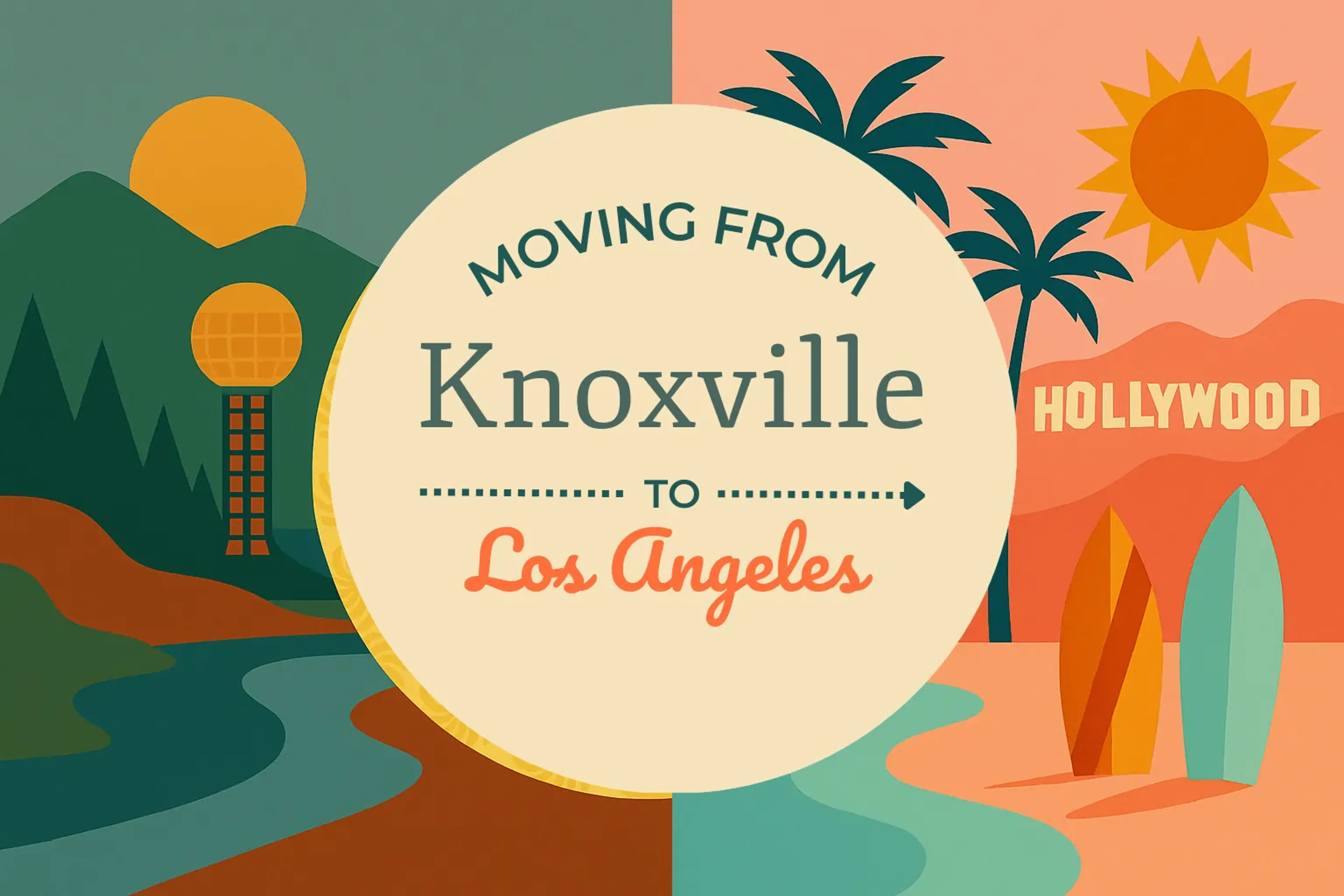 Side-by-side comparison of Knoxville to Los Angeles moving companies