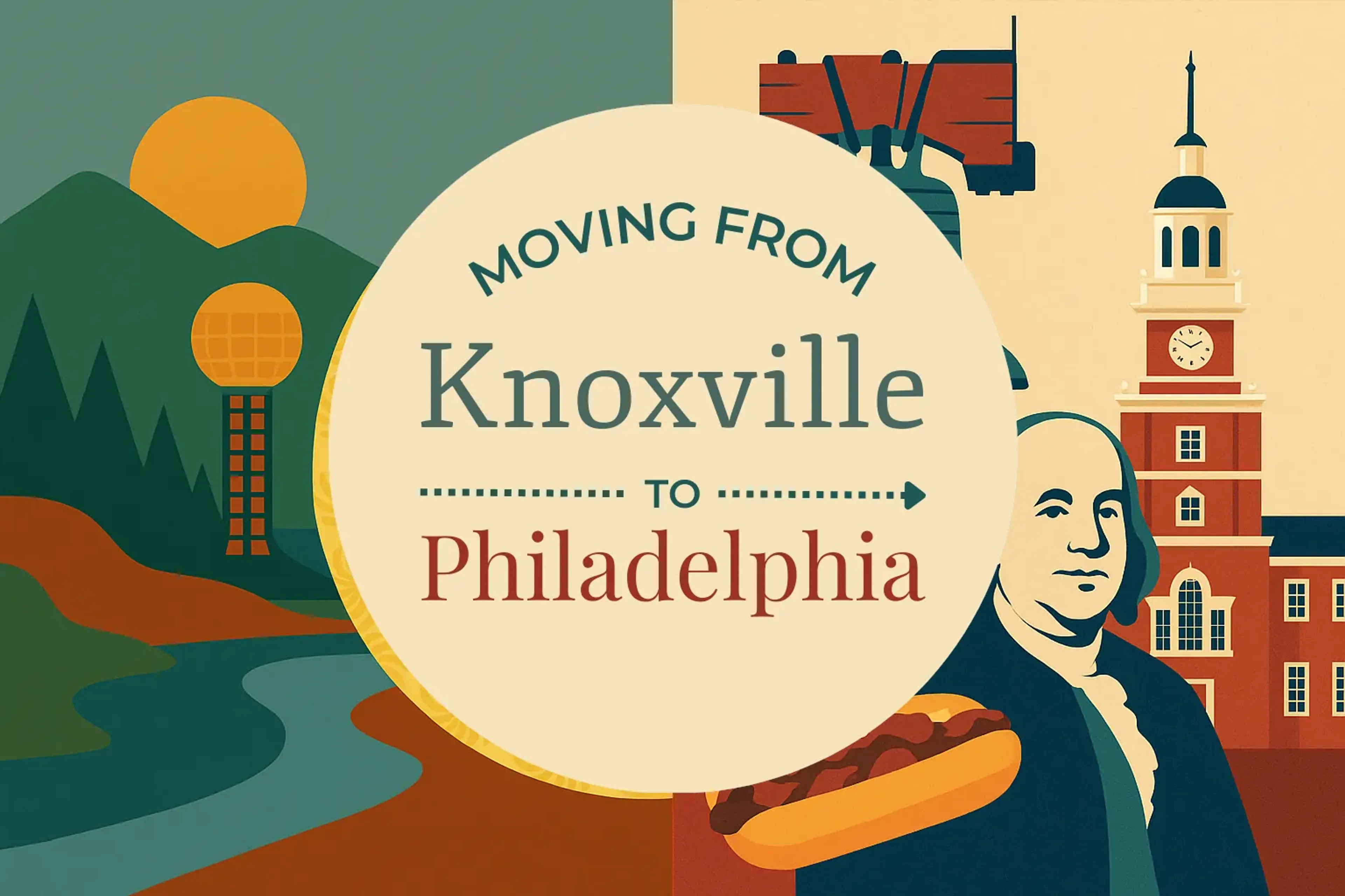 Side-by-side comparison of Knoxville to Philadelphia moving companies