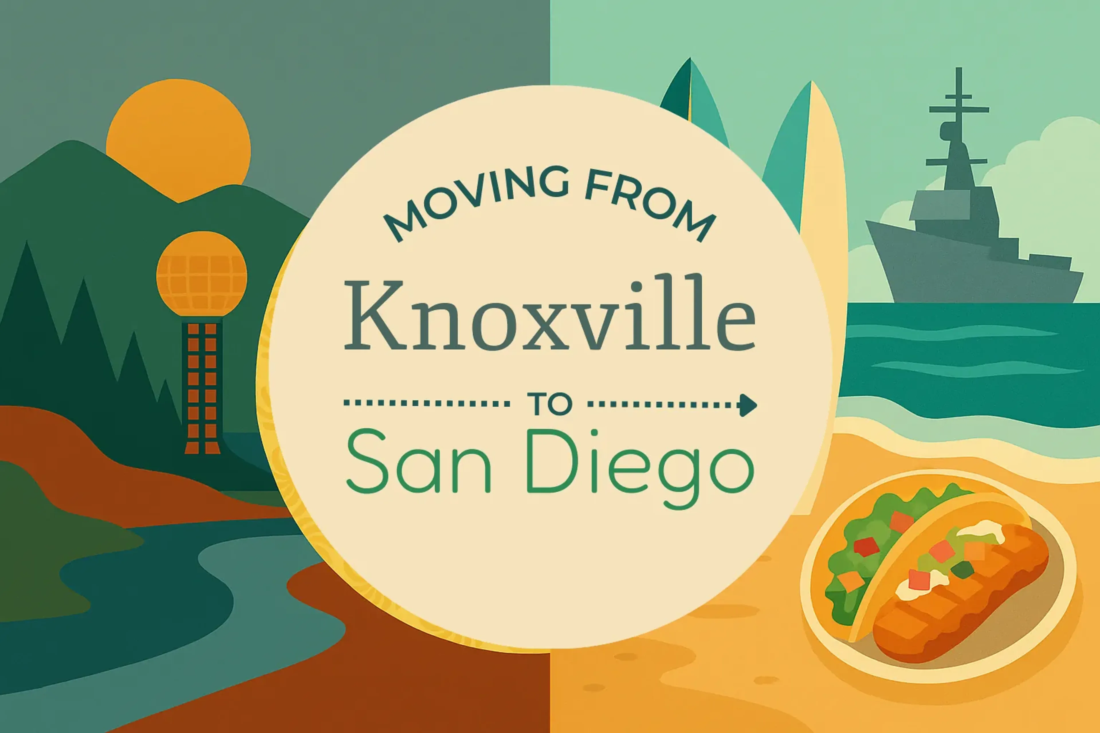Side-by-side comparison of Knoxville to San Diego moving companies