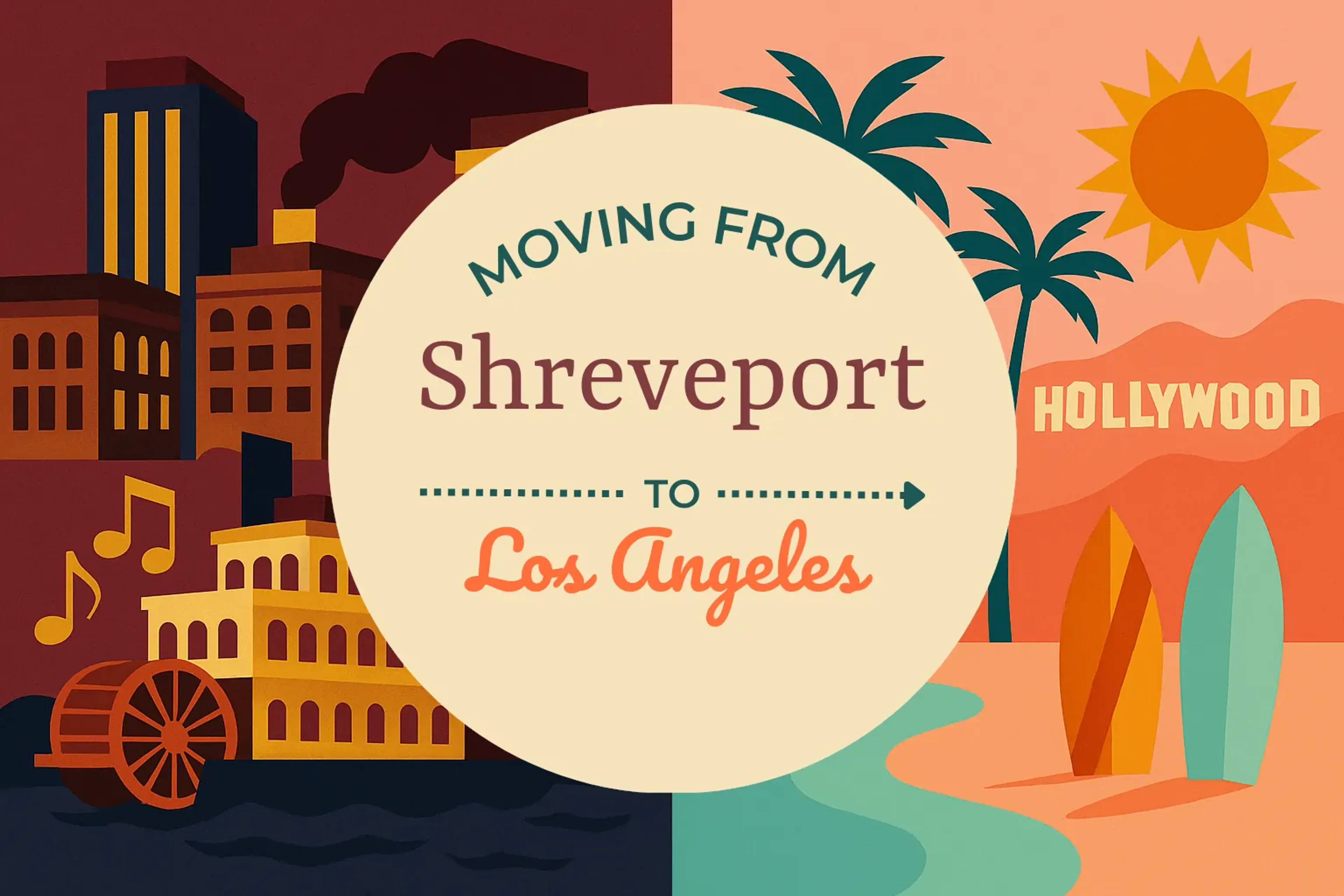 Side-by-side comparison of Shreveport to Los Angeles moving companies