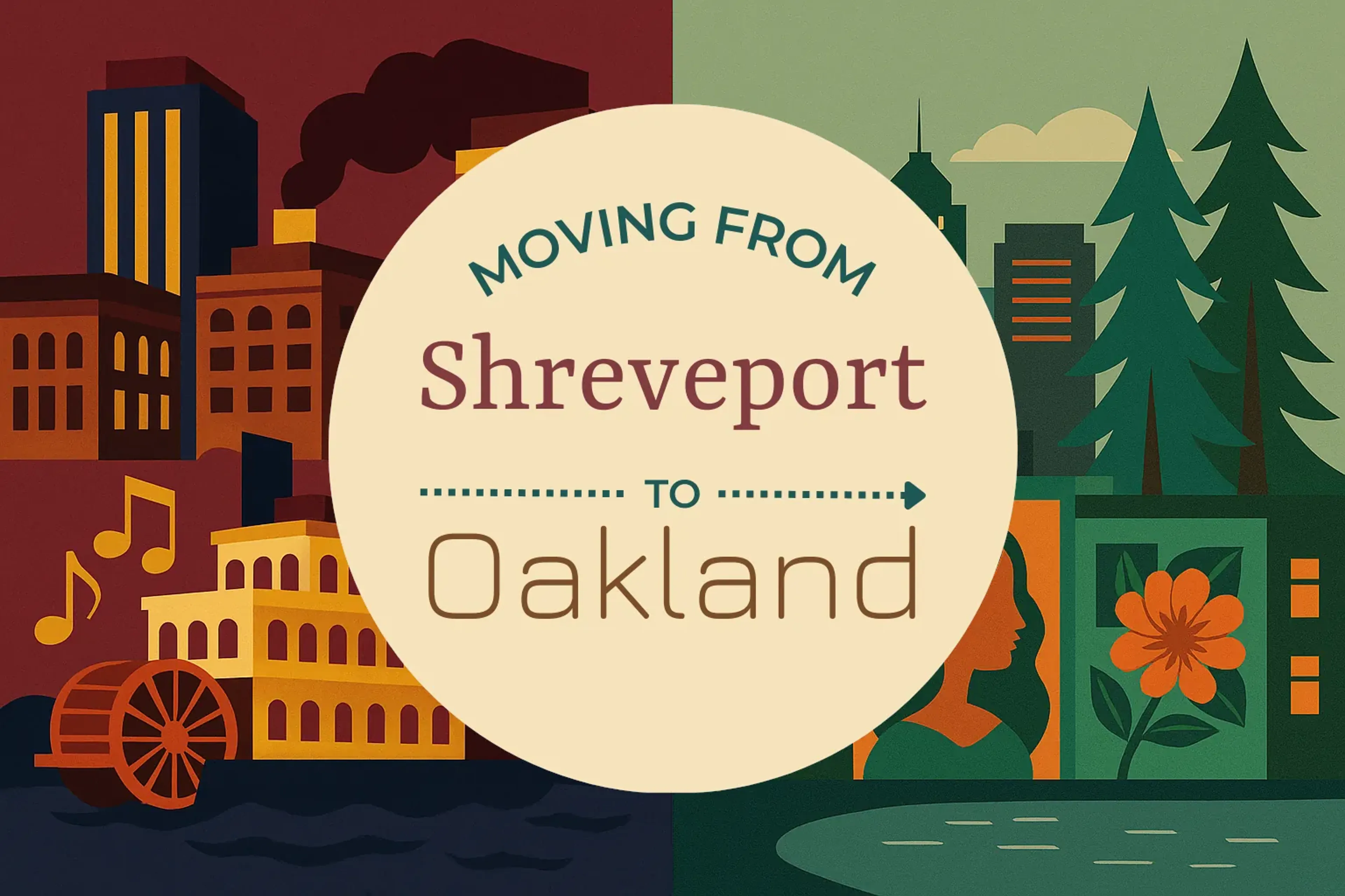 Side-by-side comparison of Shreveport to Oakland moving companies