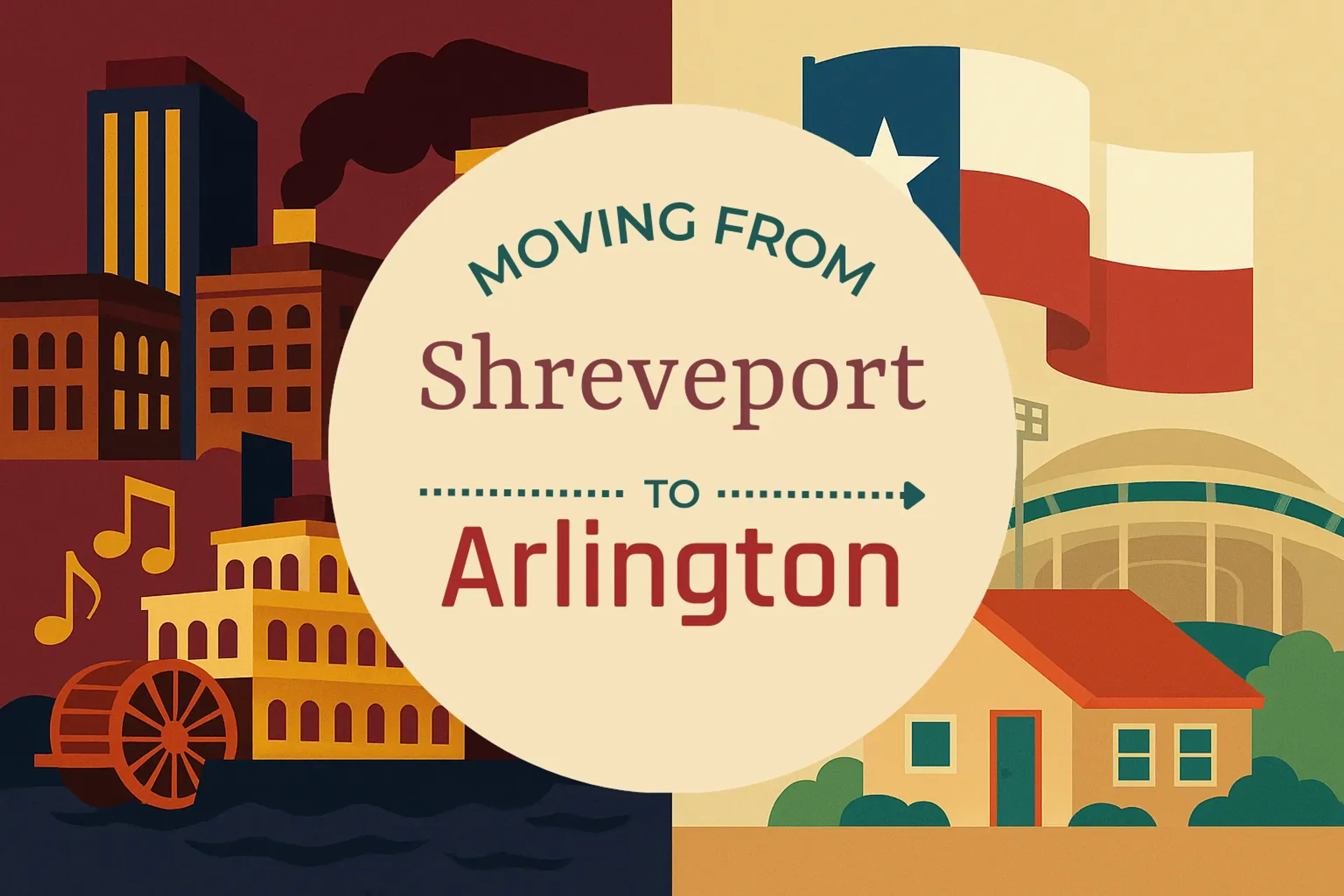 Side-by-side comparison of Shreveport to Arlington moving companies