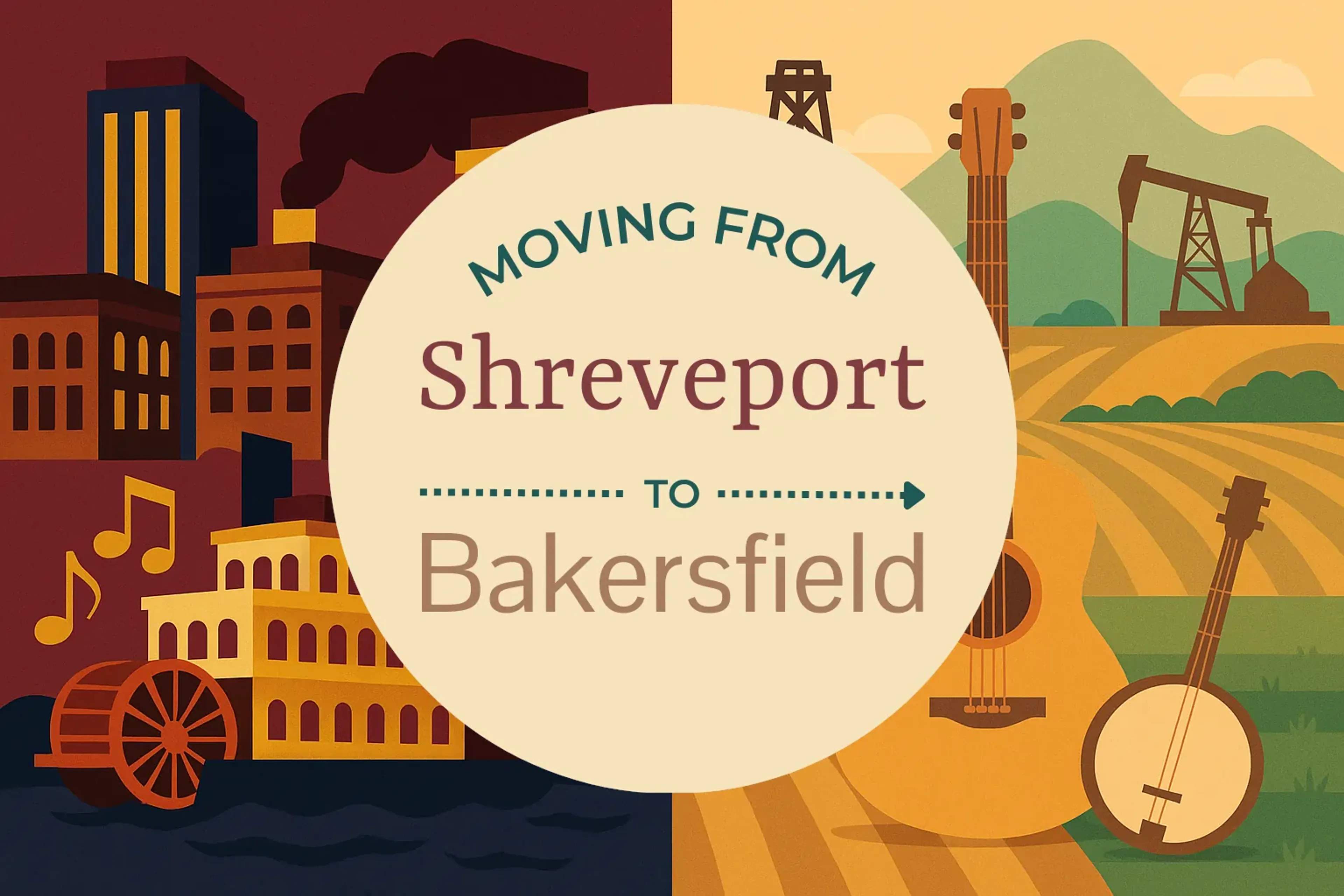 Side-by-side comparison of Shreveport to Bakersfield moving companies
